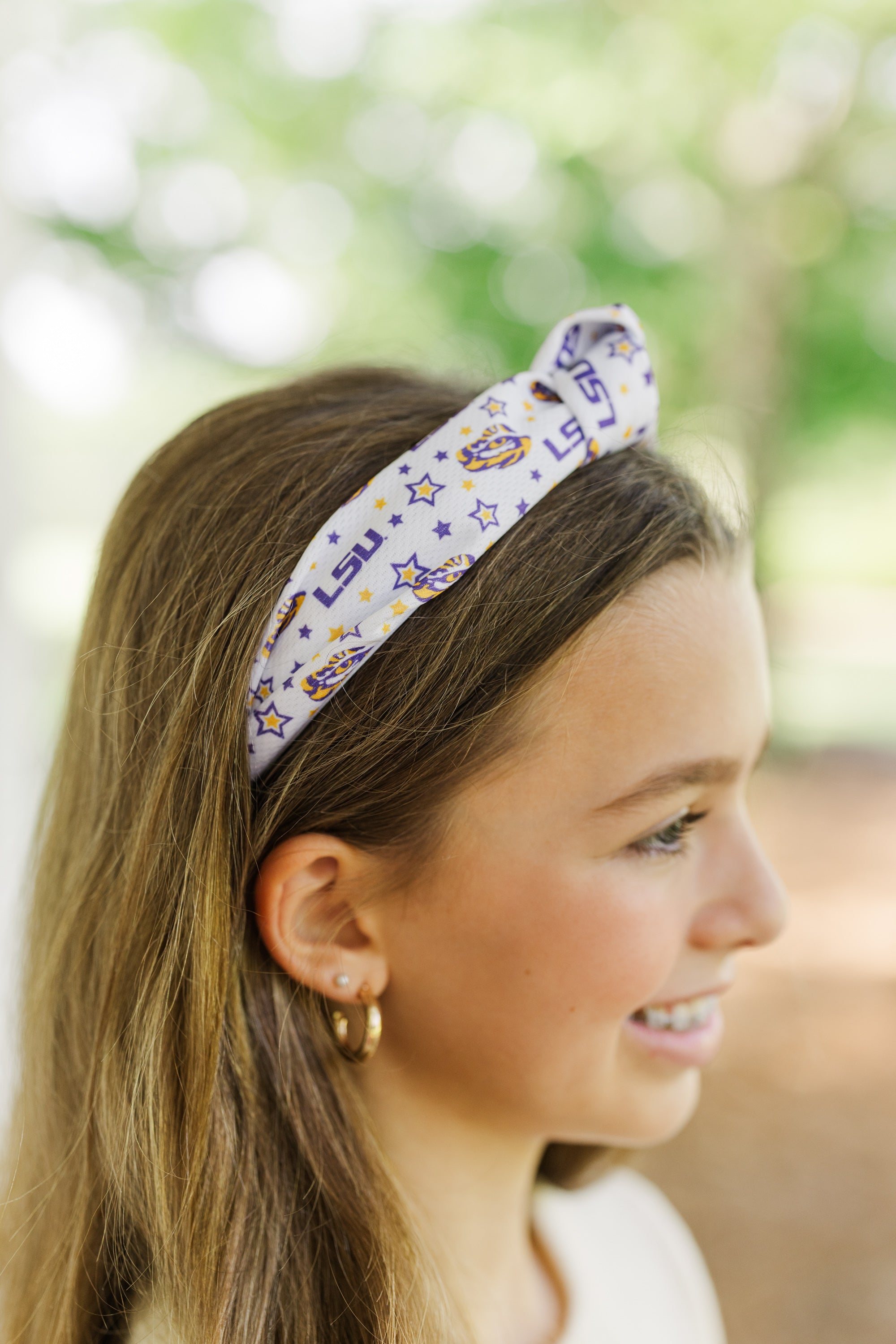 LSU Purple Knotted Headband: Let Girls Shine on Game Days!