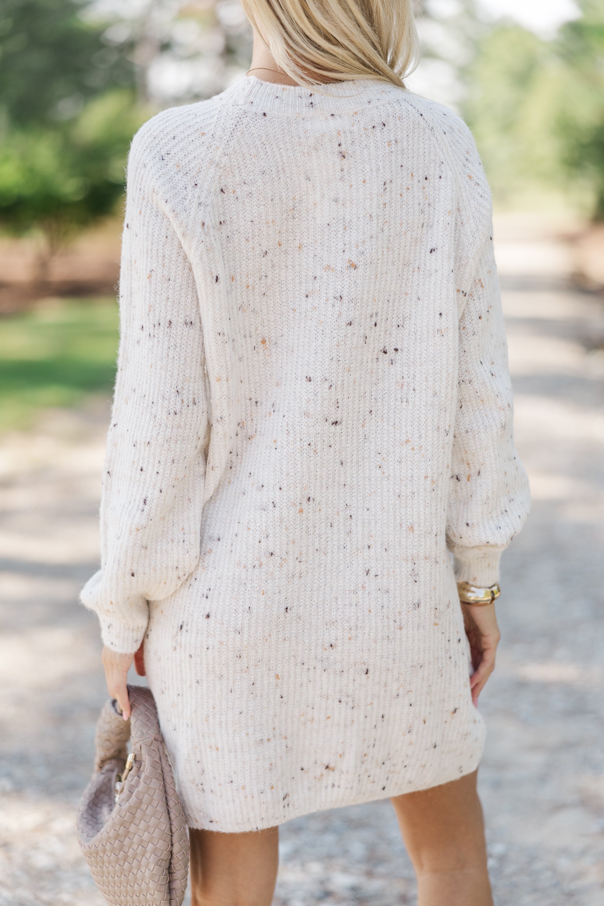 Charming Ivory White Sweater Dress - Feel the Coziness!