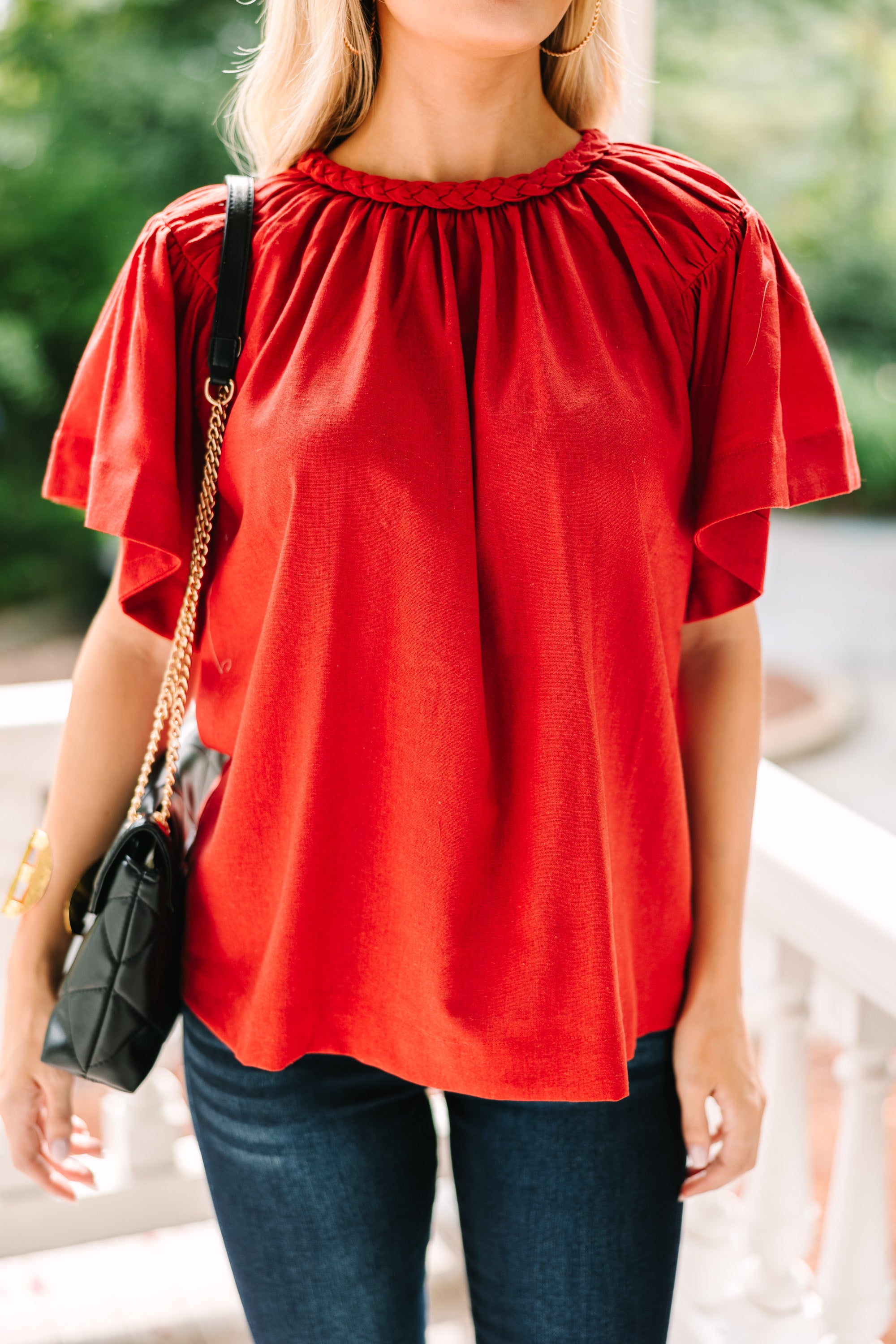 Good Times Rust Orange Charming Blouse