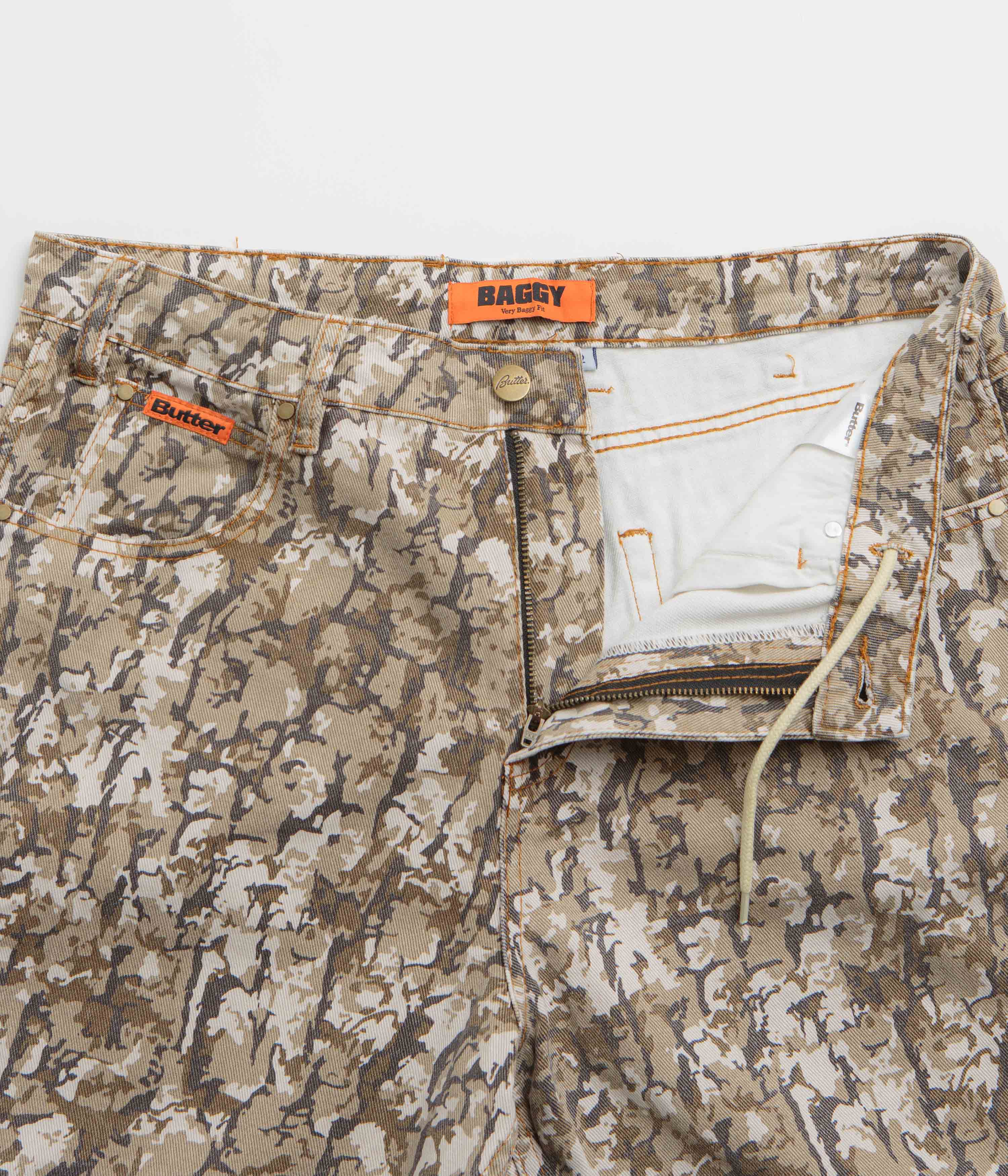 Butter Goods Tan Bark Camo Baggy Jeans - A Fashion Statement!