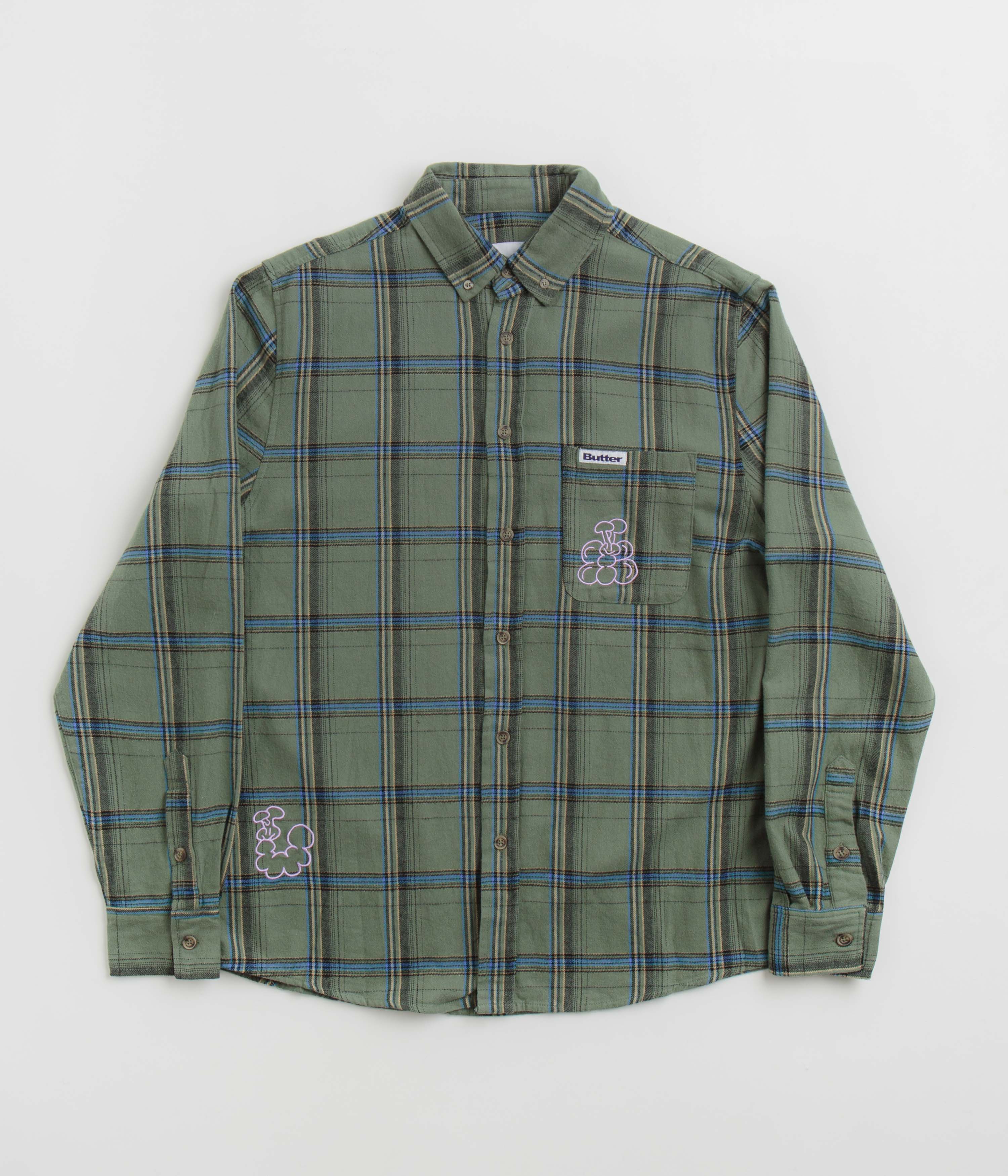 Butter Goods Bugs Flannel Shirt - Sage: A Must-Have for Style Enthusiasts
