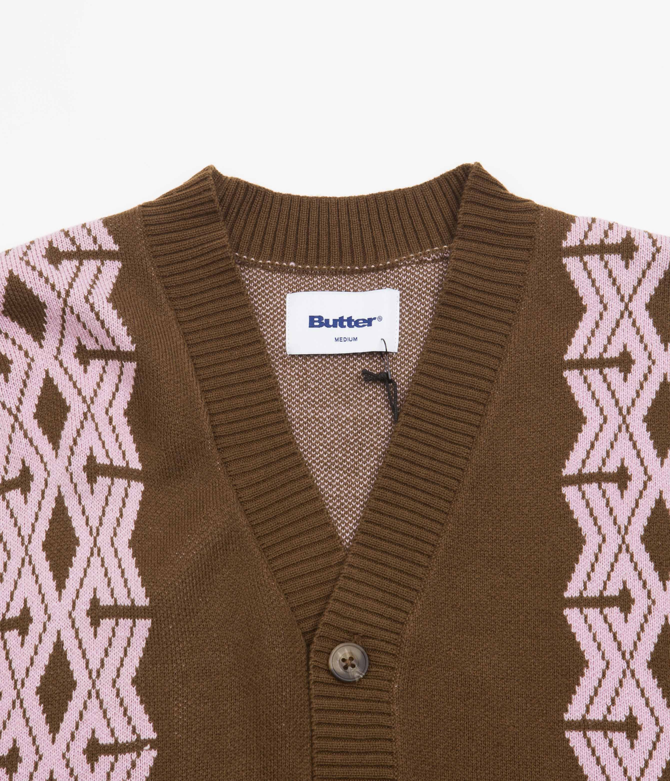 Butter Goods Club Chocolate Knitted Cardigan - Irresistible Vintage Charm
