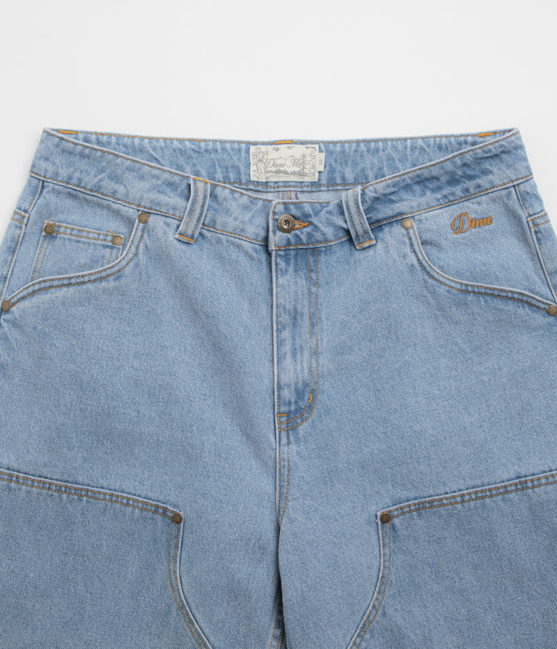 Dime Blue Washed Carpenter Denim Shorts - Stylish and Functional