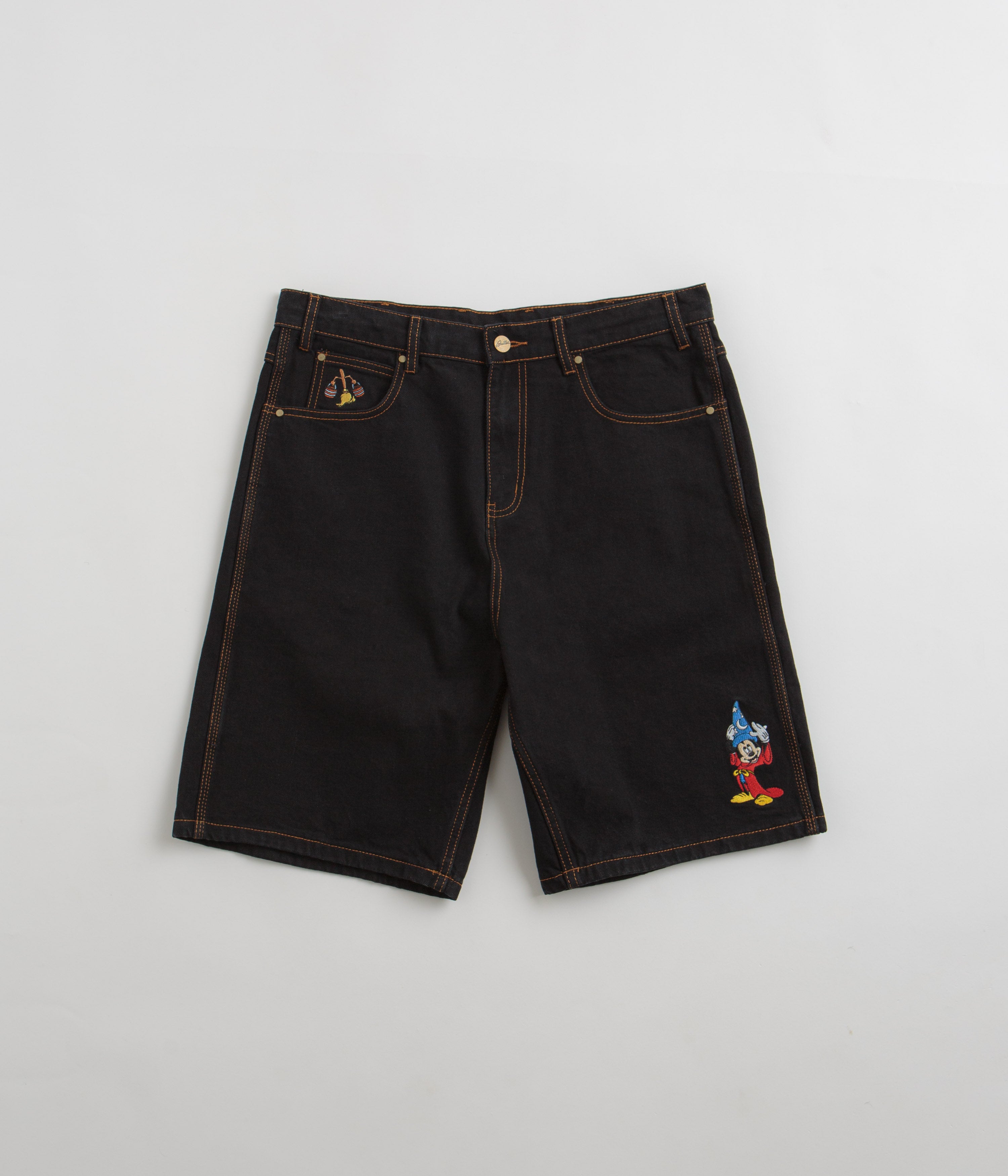 Butter Goods Sorcerer - Stunning Washed Black Baggy Denim Shorts