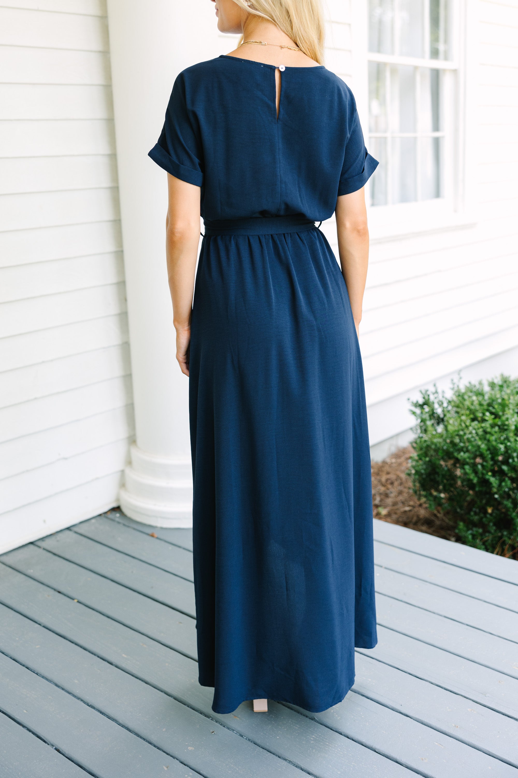 Stunning Navy Blue Midi Dress - Feel Fabulous!