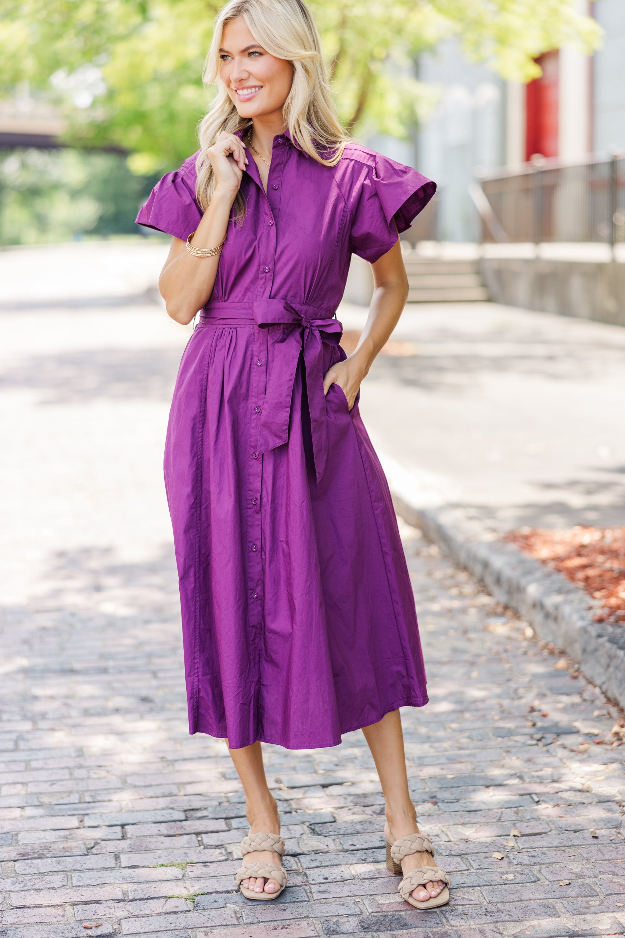 Enchanting Plum Purple Dream Midi Dress