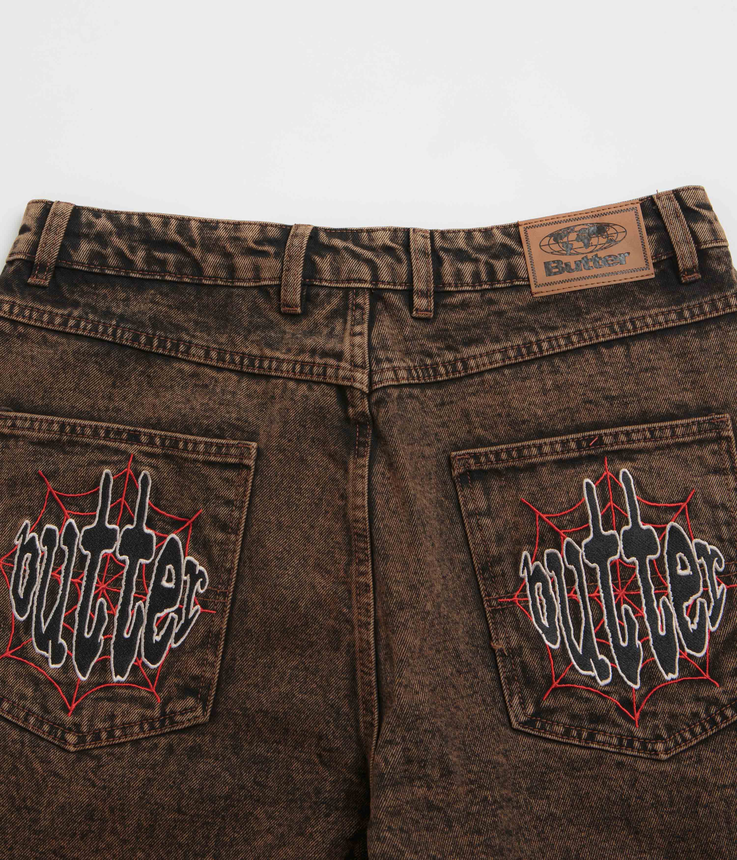 Butter Goods Acid Brown Spider Denim Shorts - A Fashion Sensation!