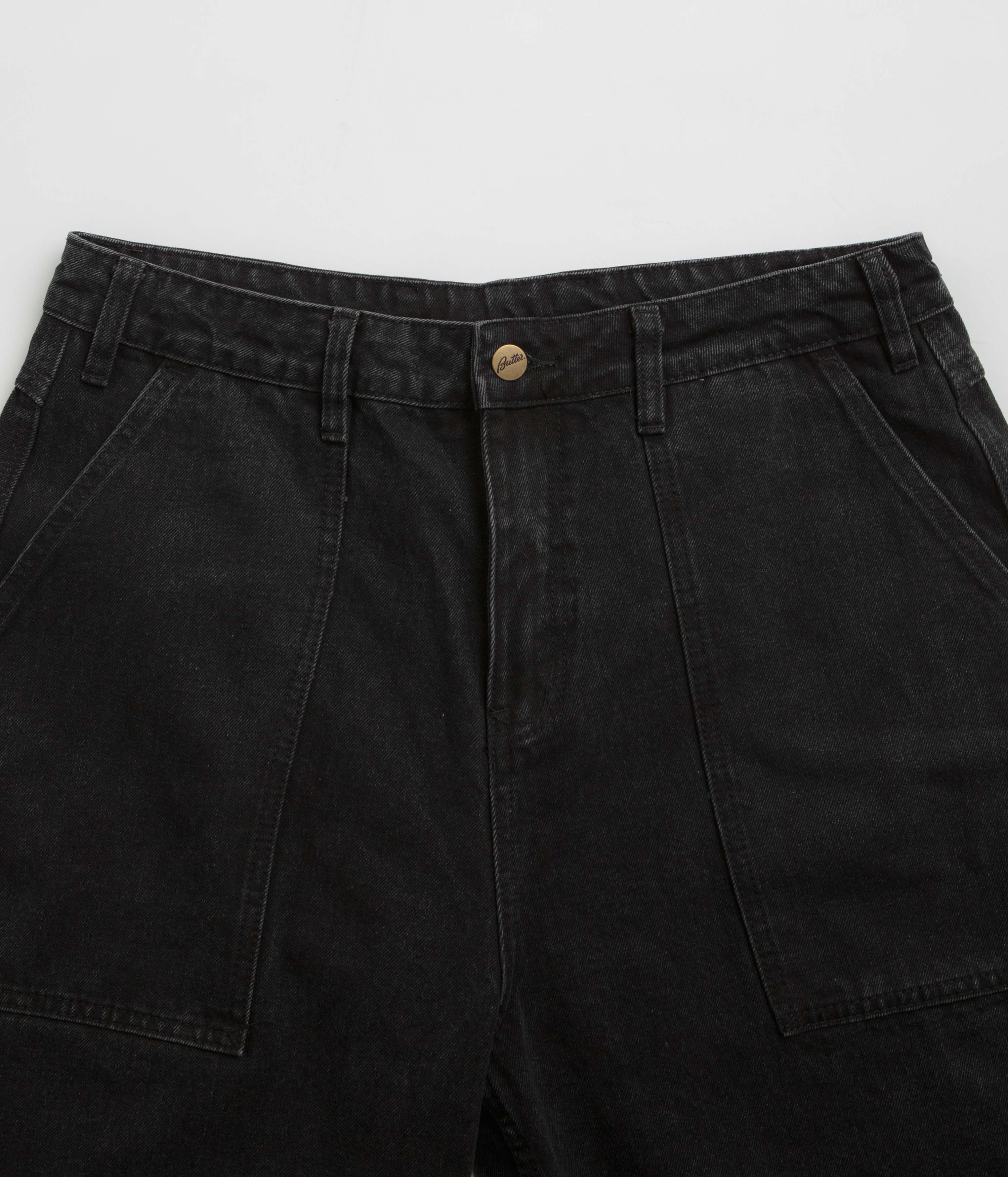 Butter Goods Washed Black Patch Pocket Denim Shorts - Stylish and Comfortable