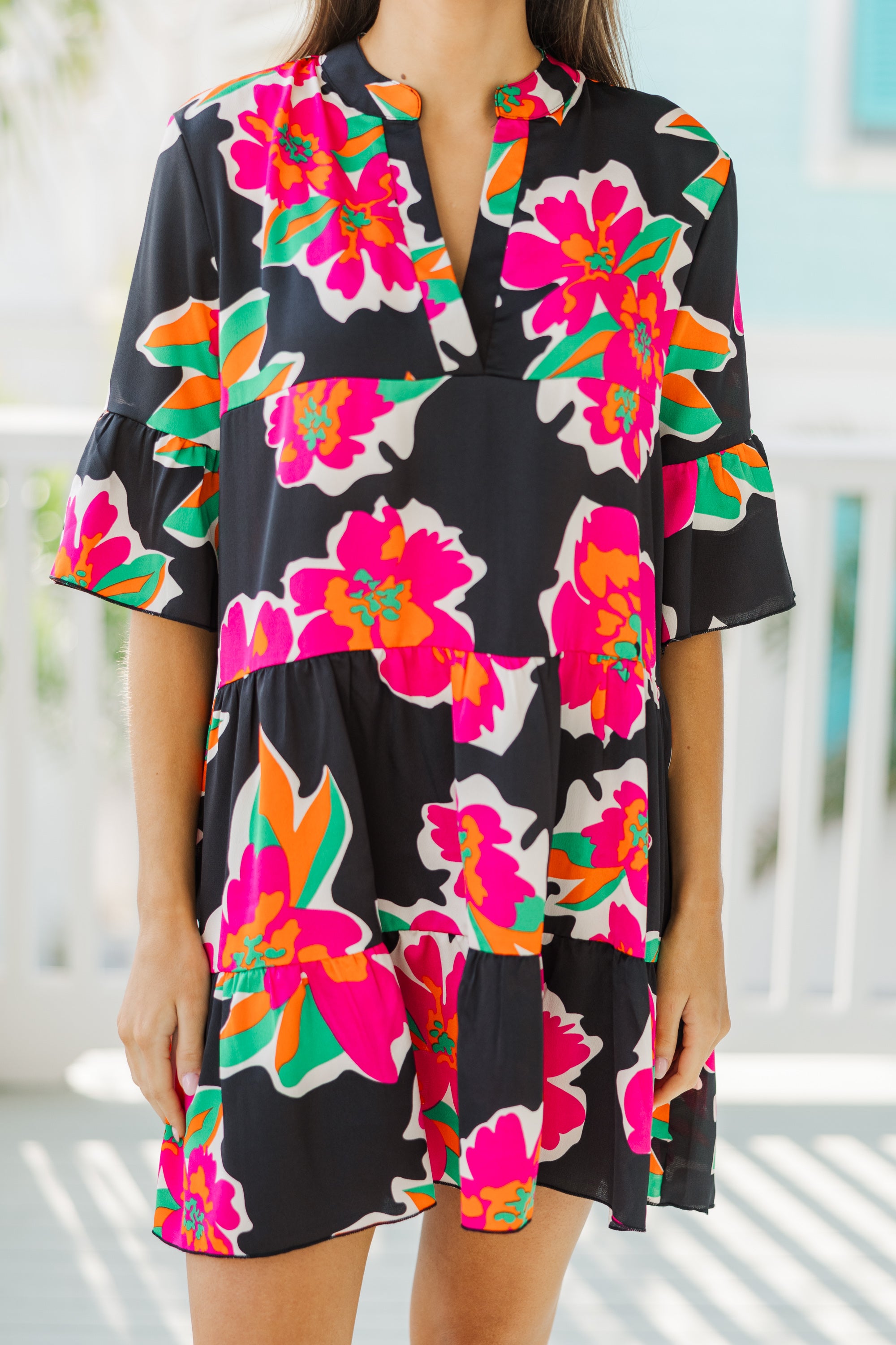 Enchanting Love-Inspired Black Floral Dress