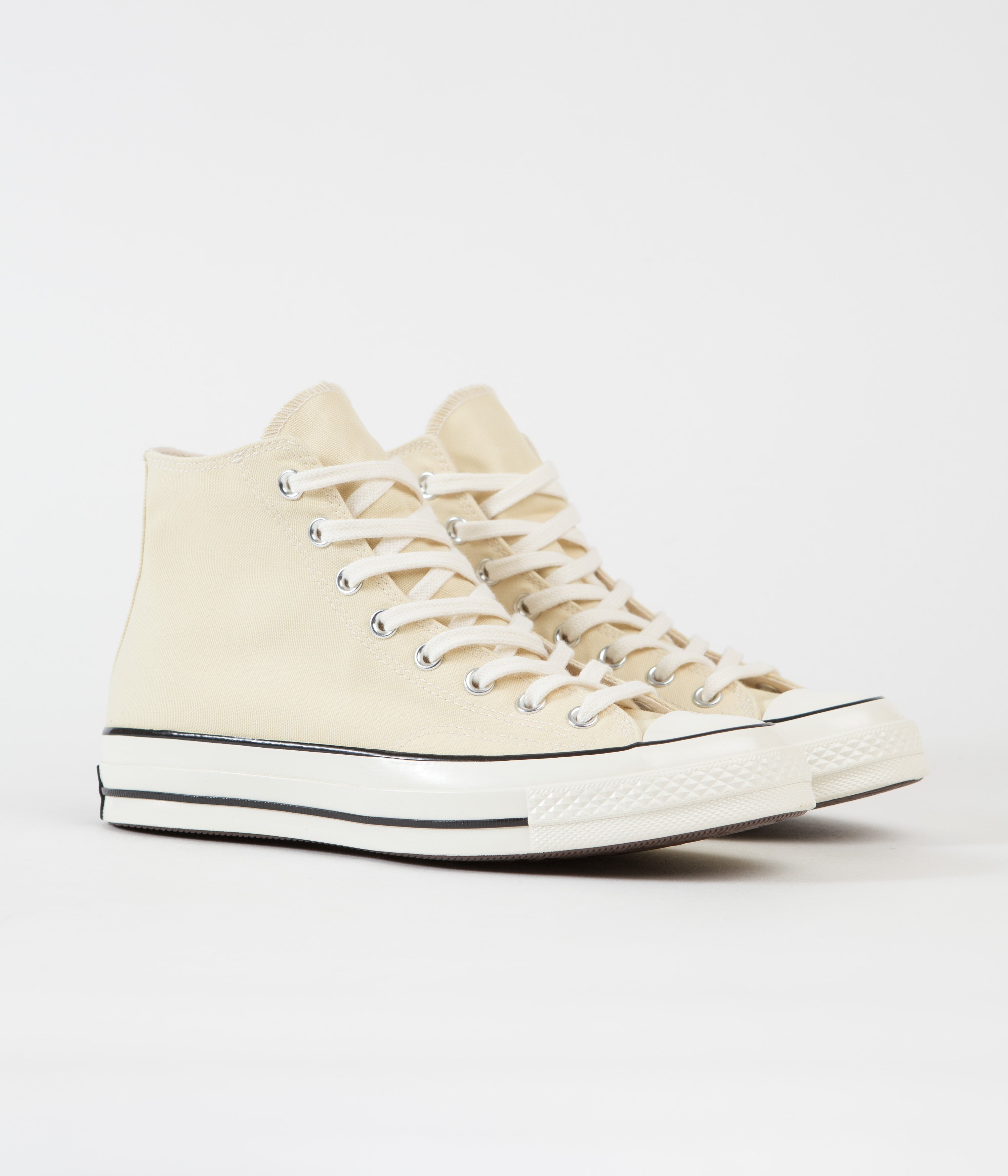 Converse CTAS 70's Hi No Waste Canvas Shoes - Vibrant Lemon Drop, Elegant Egret & Bold Black