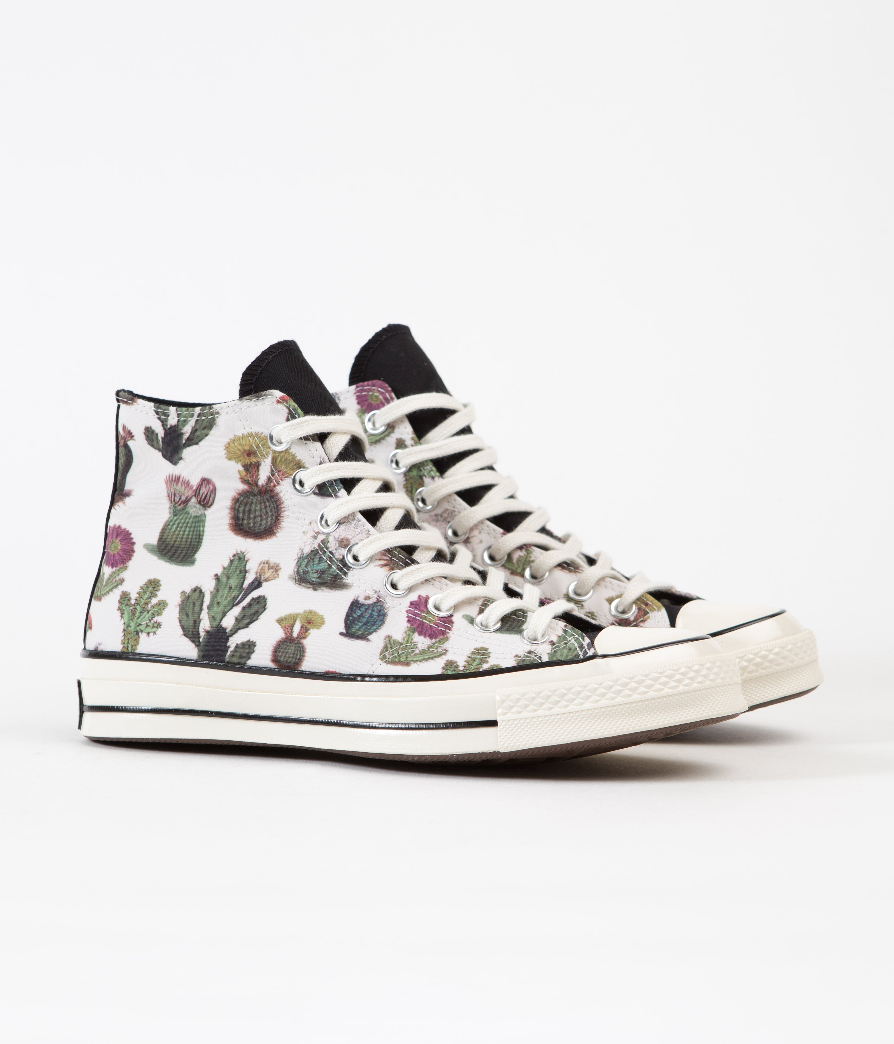 Converse CTAS 70's Hi Succulent Print Shoes - Stunning Egret/Black Combo