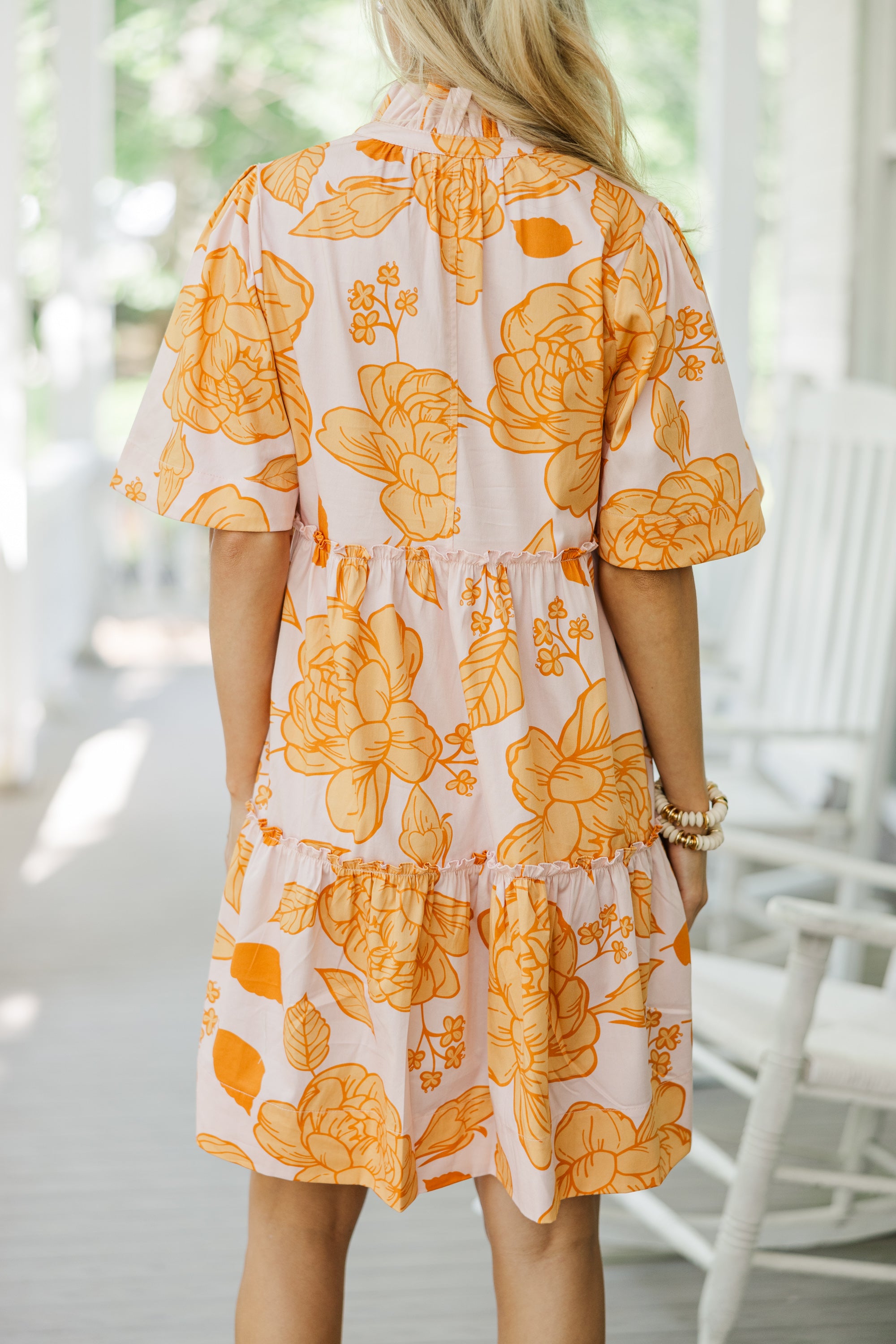 Gorgeous Mustard Yellow Floral Dress for Your Best Days