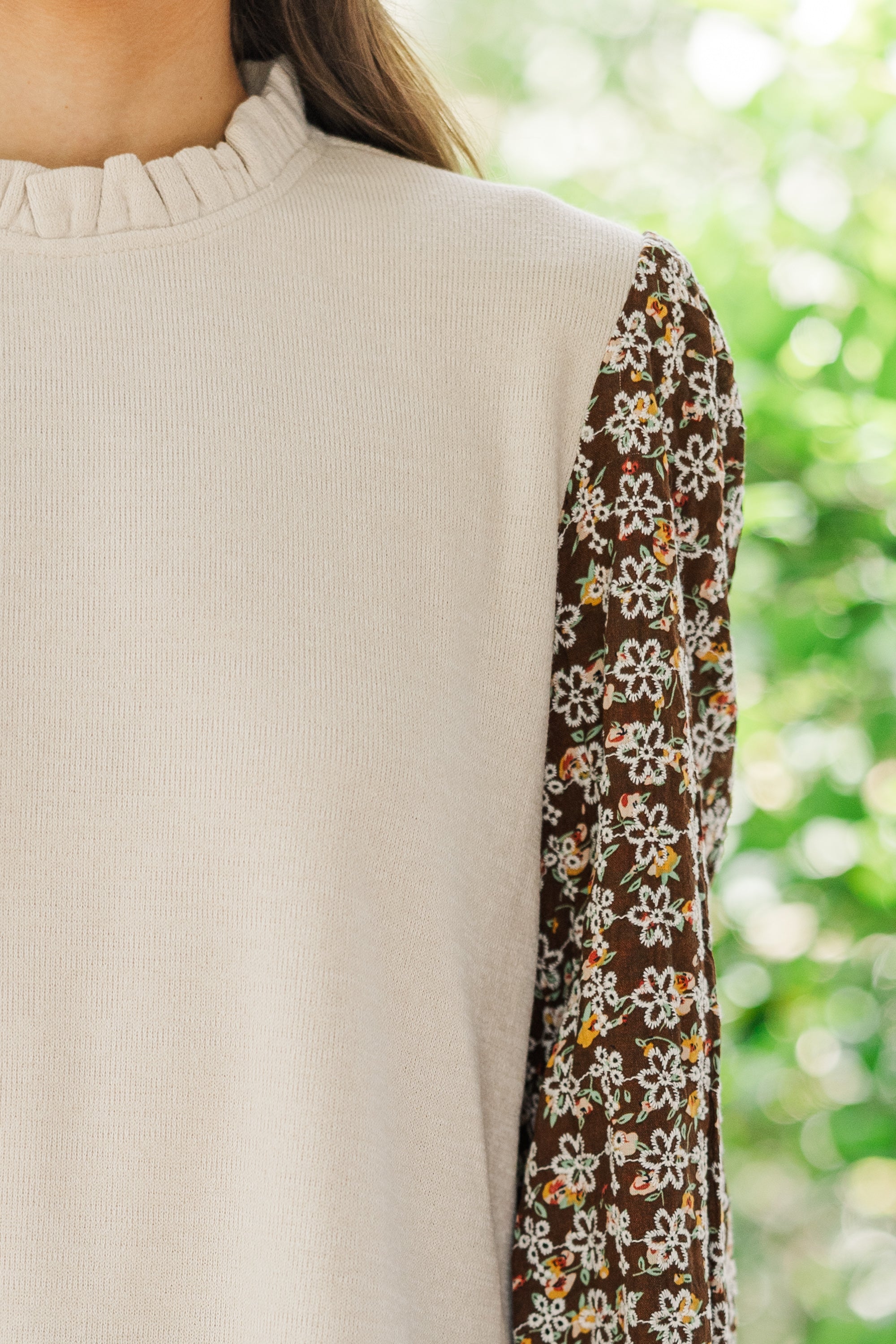 Joyful Cream Embroidered Blouse - Feel Happy Every Day!