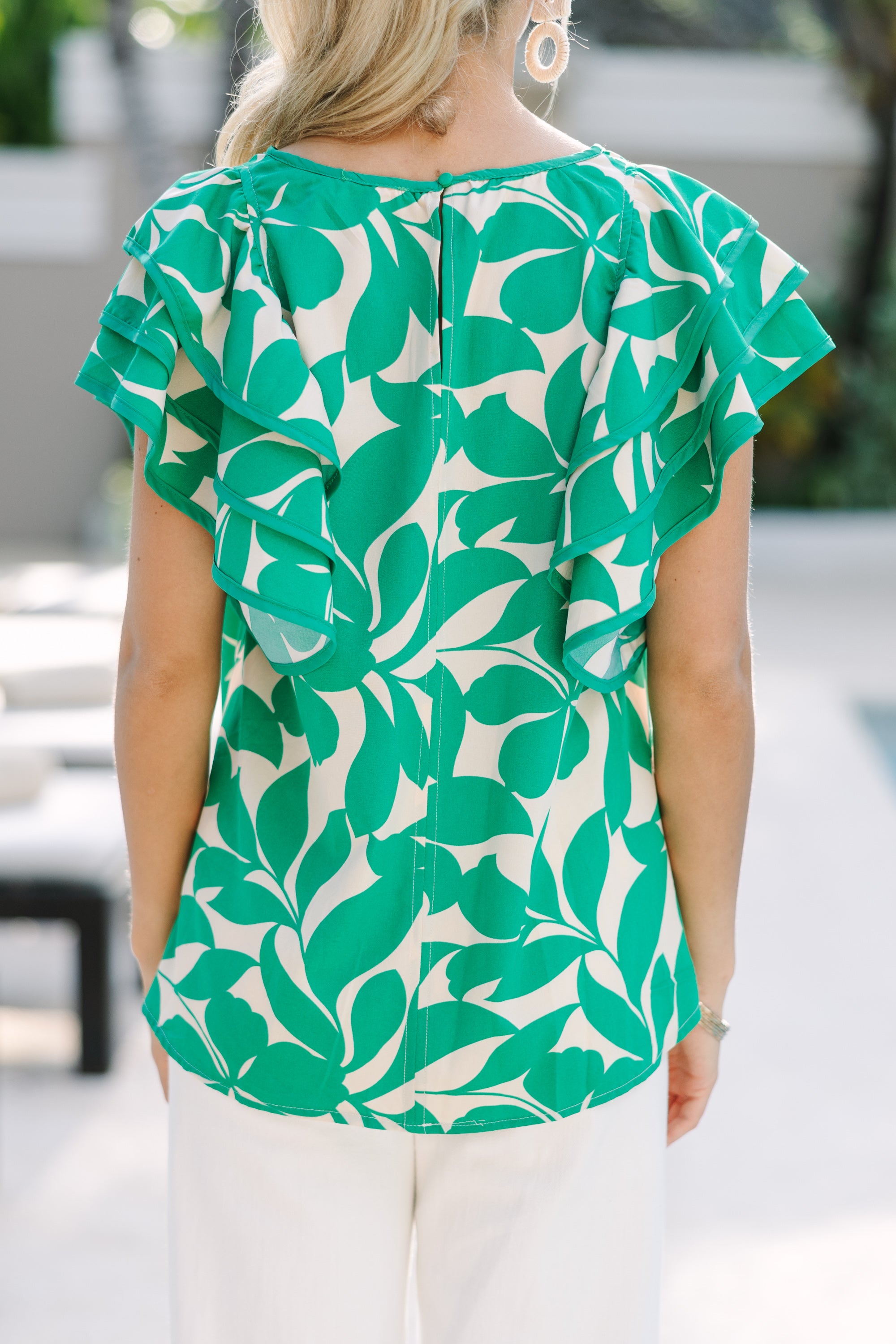 Gorgeous All-In Green Floral Blouse