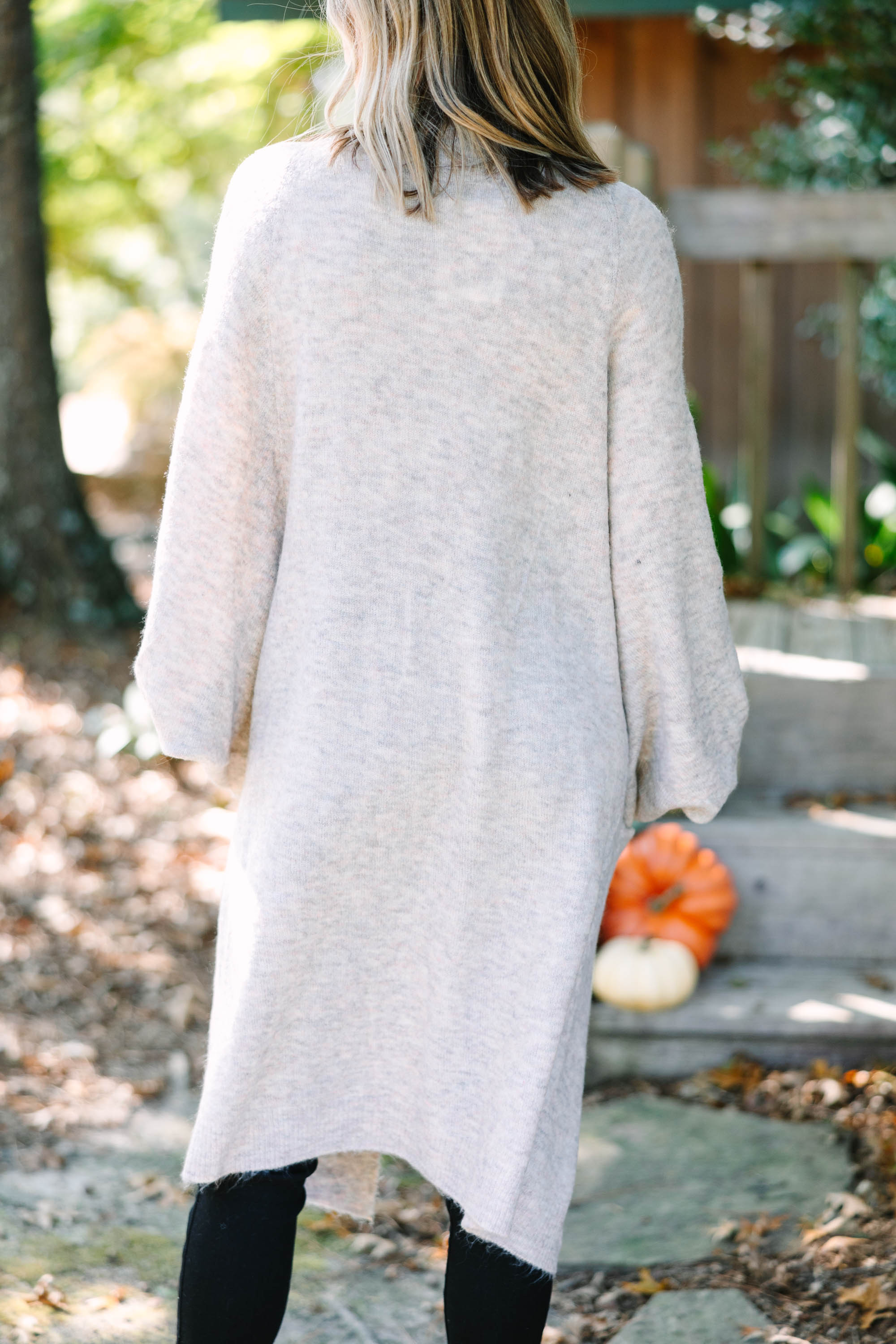 Fall-Ready Beige Brown Oversized Cardigan
