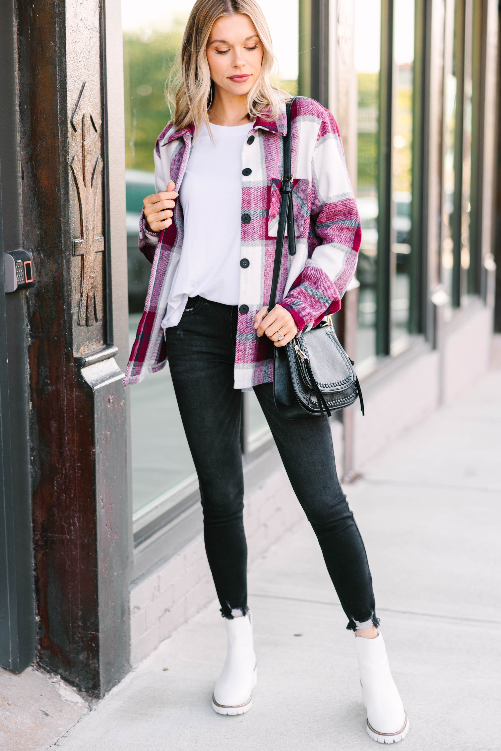 Unleash Your Best Self in Burgundy Red Plaid Shacket