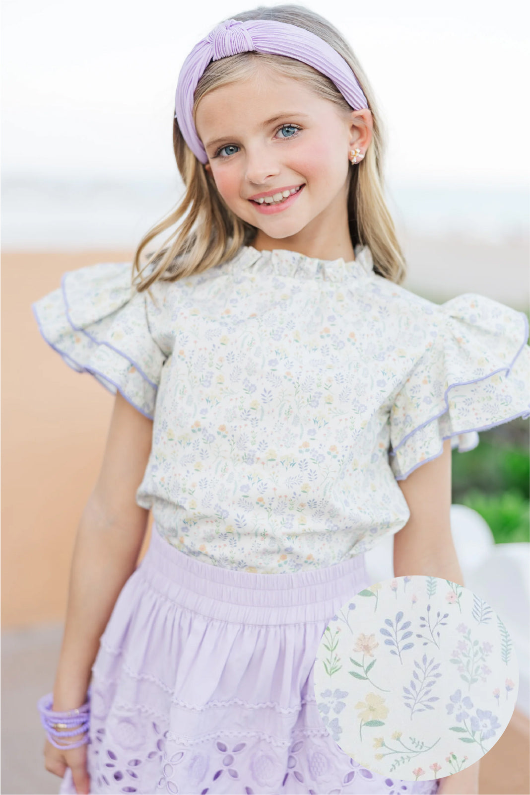 Irresistible Yellow Ditsy Floral Blouse for Girls