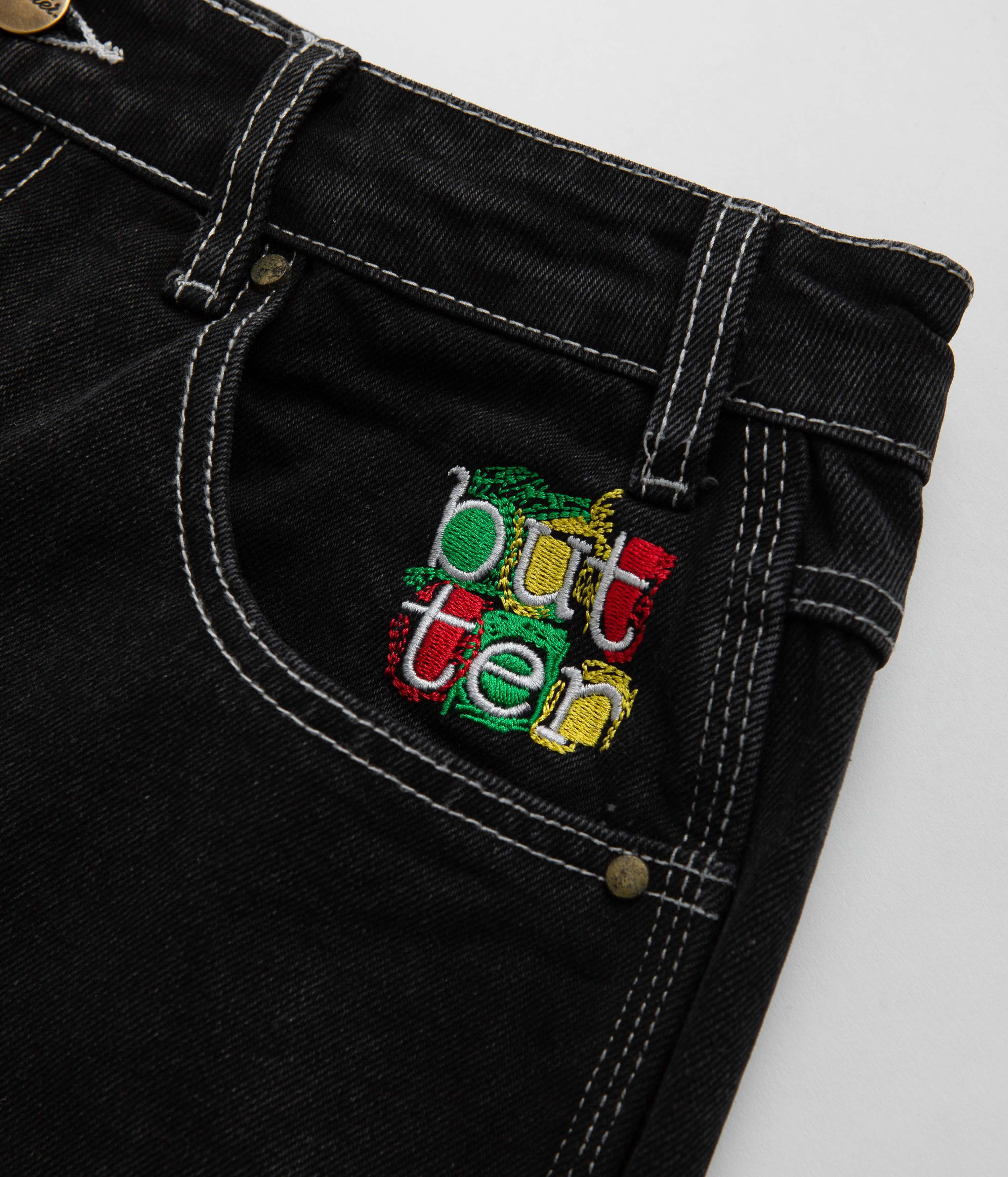 Butter Goods Flat Black Scribble Denim Shorts - A Must - Have!