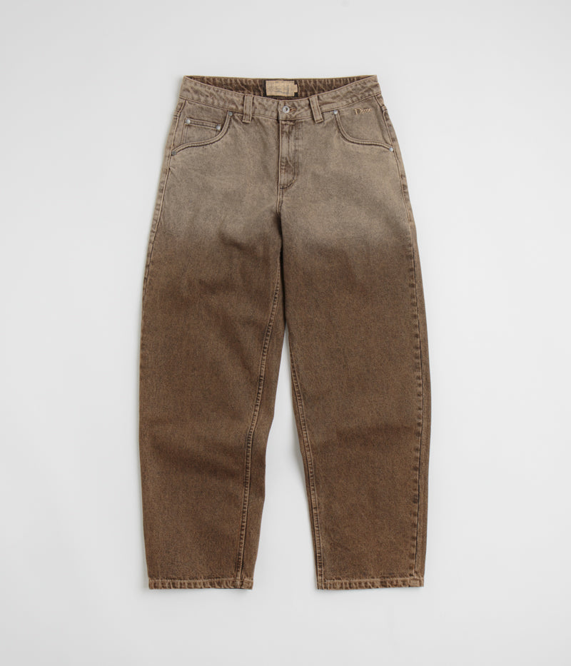 Dime's Stunning Dipped Sandblasted Brown Classic Baggy Jeans