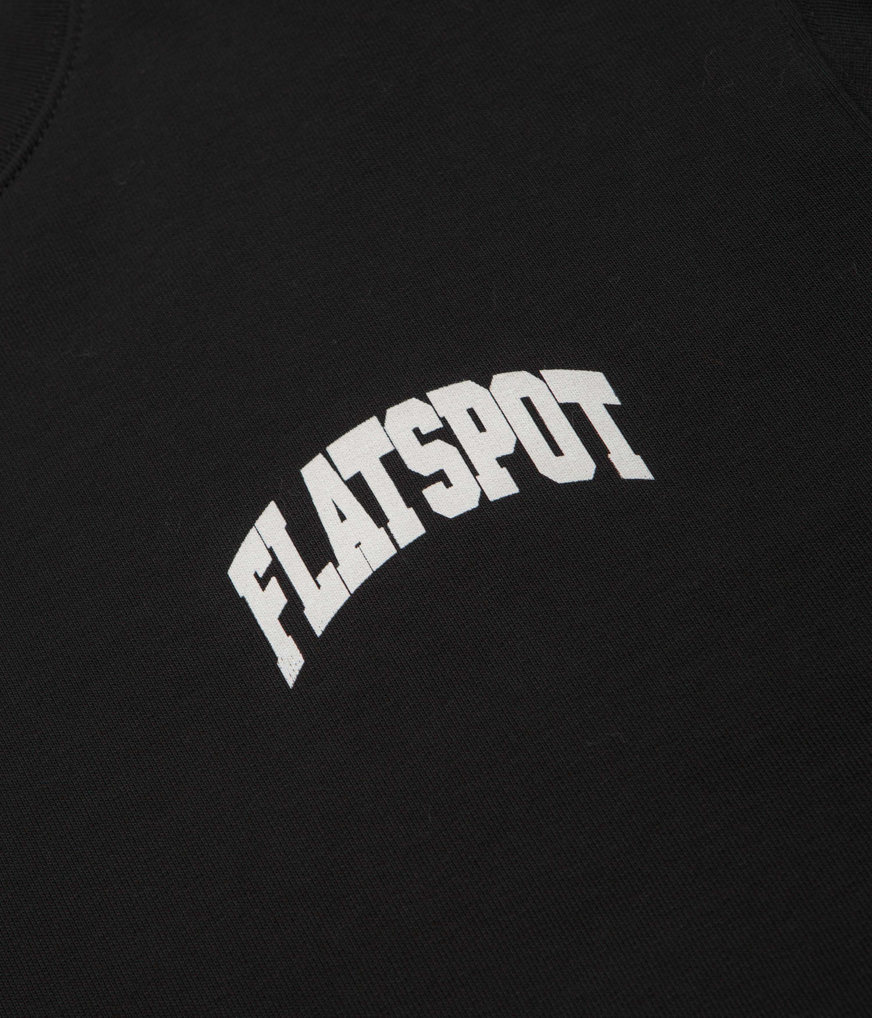 Stylish Flatspot Collegiate Crewneck Sweatshirt in Timeless Black