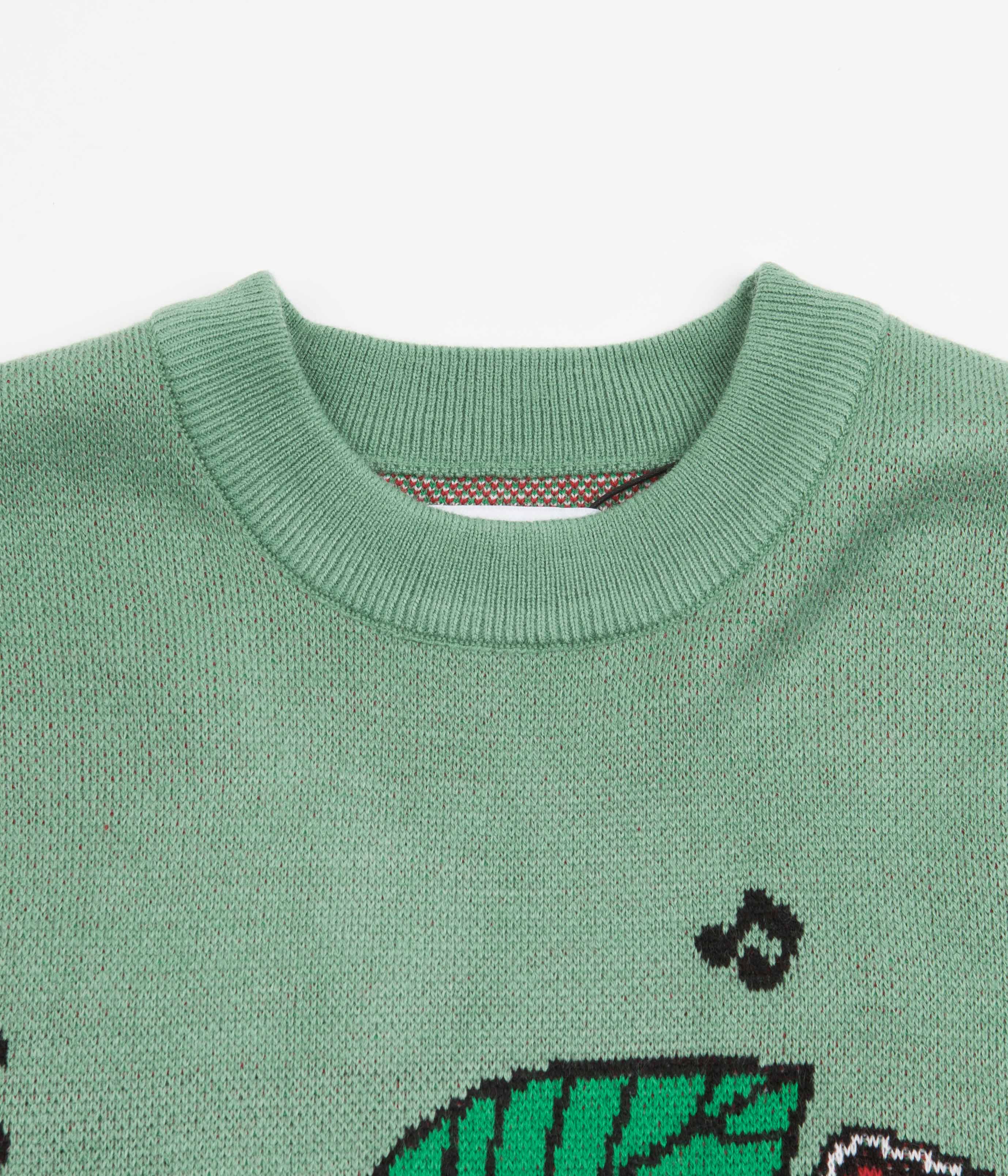 Butter Goods Worm Knitted Sweatshirt - Stunning Teal