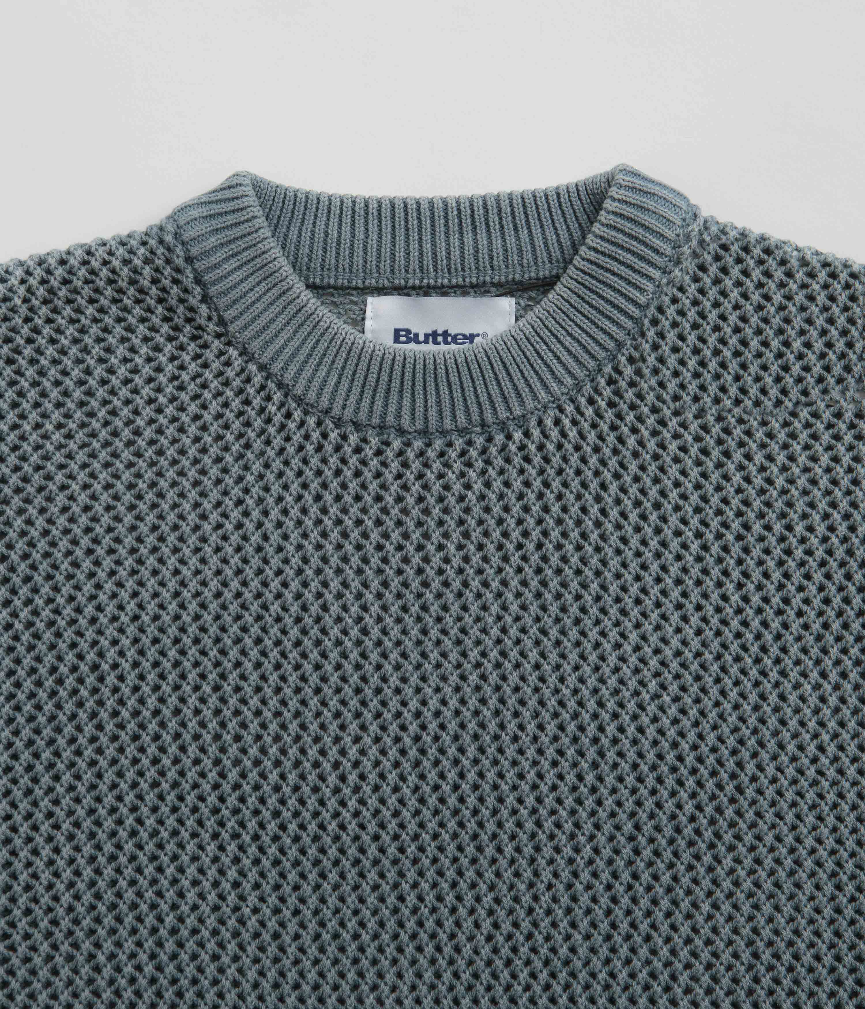 Butter Goods Stylish Washed Navy Knitted Sweatshirt - A Must-Have!