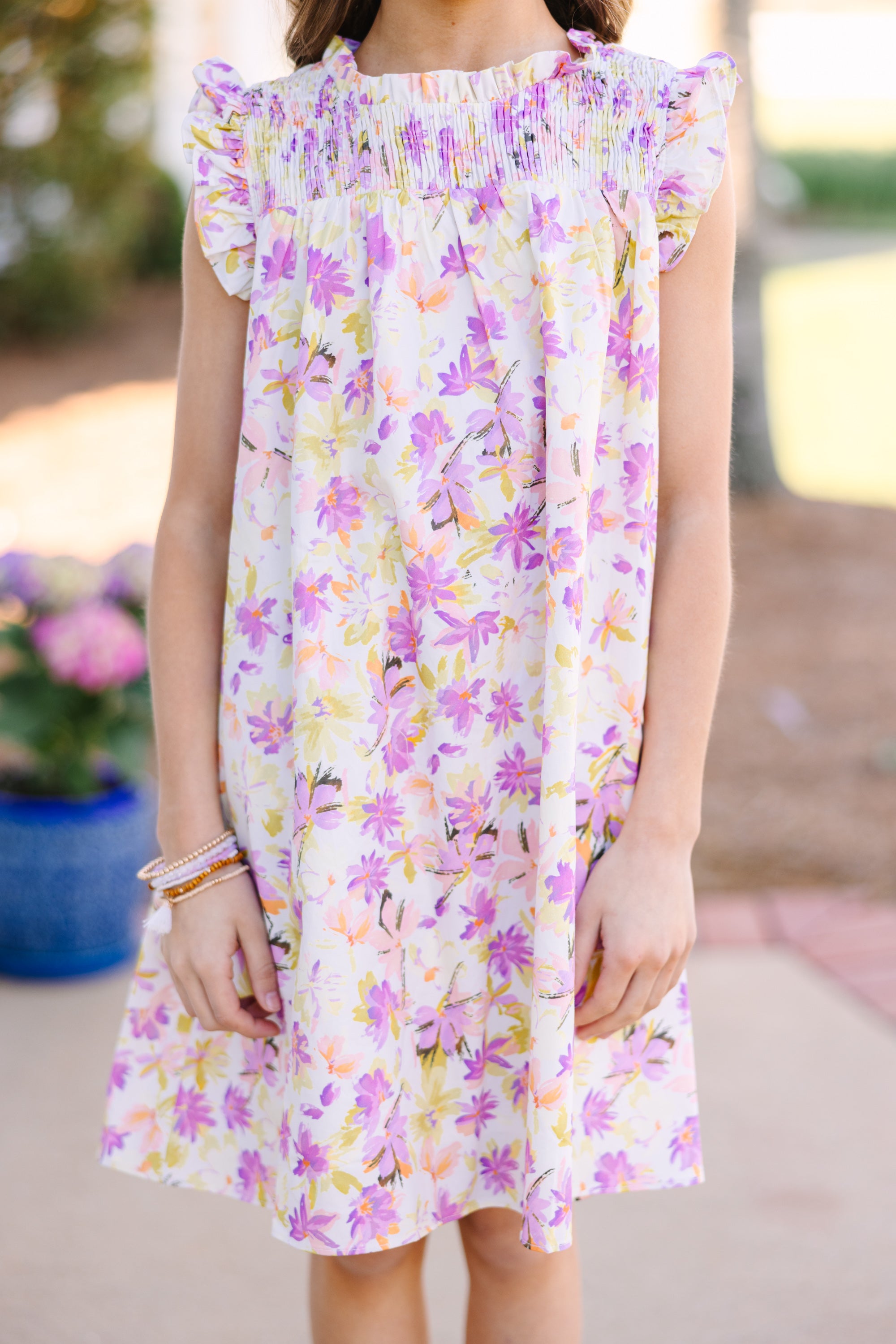 Girls' Enchanting White Floral Lookout Dress
