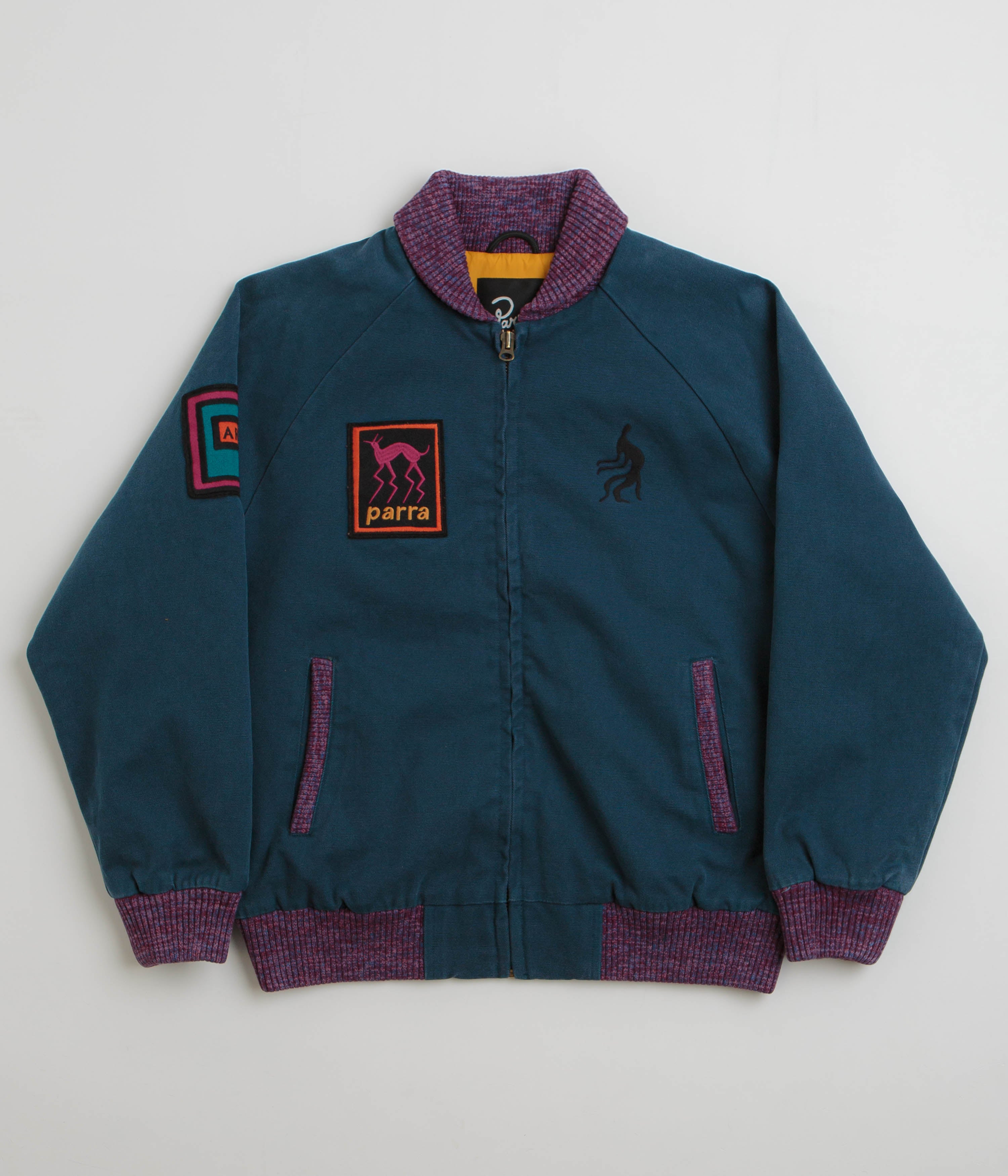by Parra Washed Blue Skull Stalker Varsity Jacket - A Must-Have!