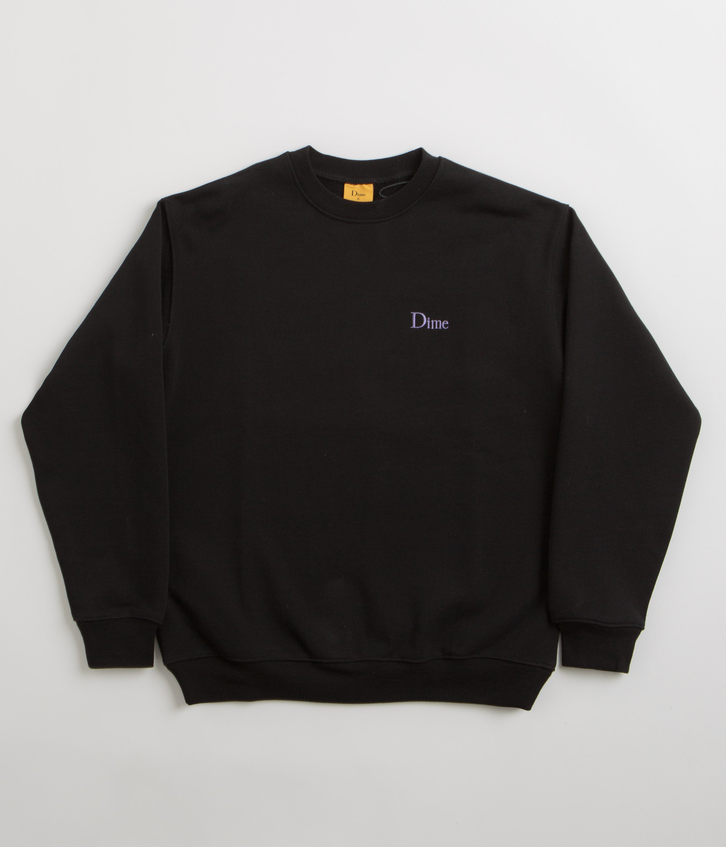 Dime's Stunning Black Classic Small Logo Crewneck Sweatshirt