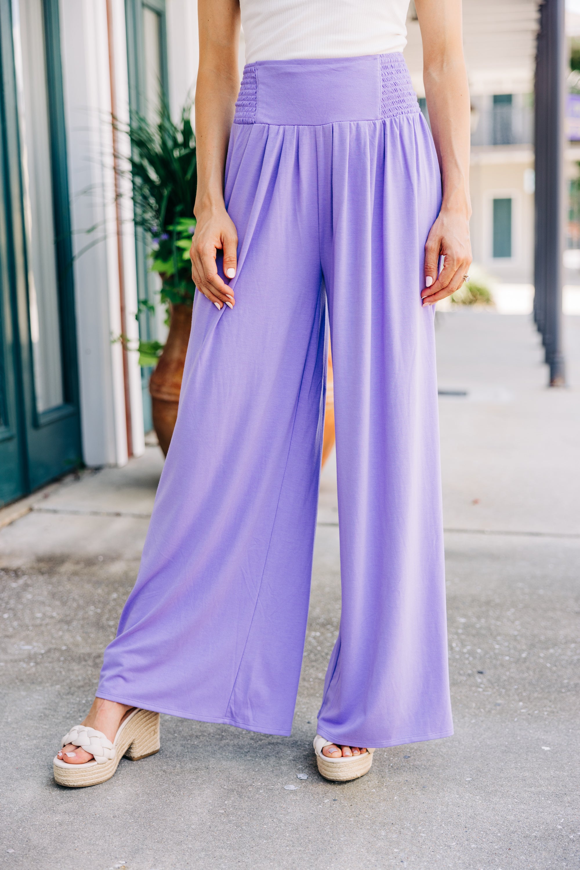 Fun-Filled Lavender Purple Wide Leg Pants