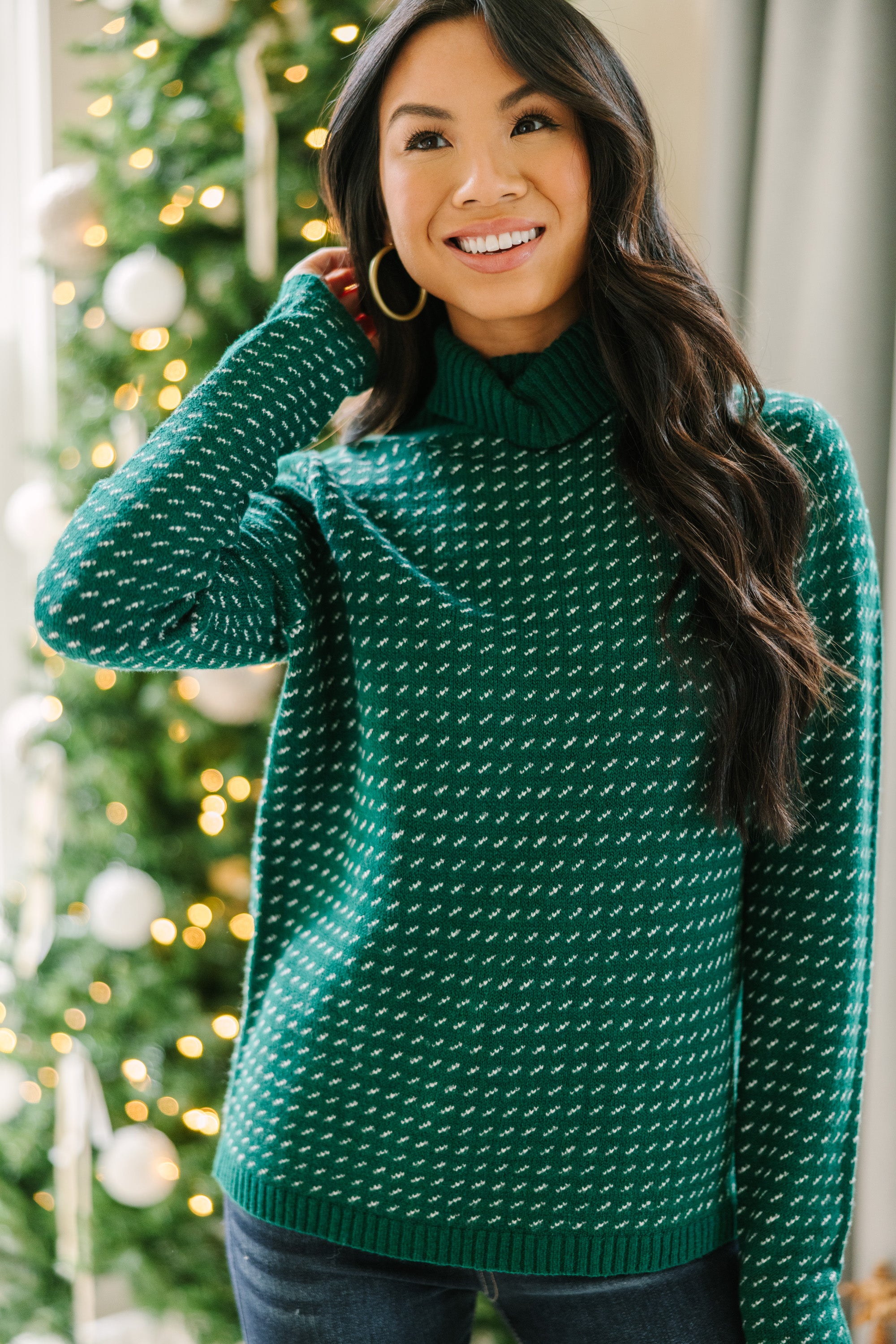 Cozy Forest Green Turtleneck Sweater - All You Need This Winter!