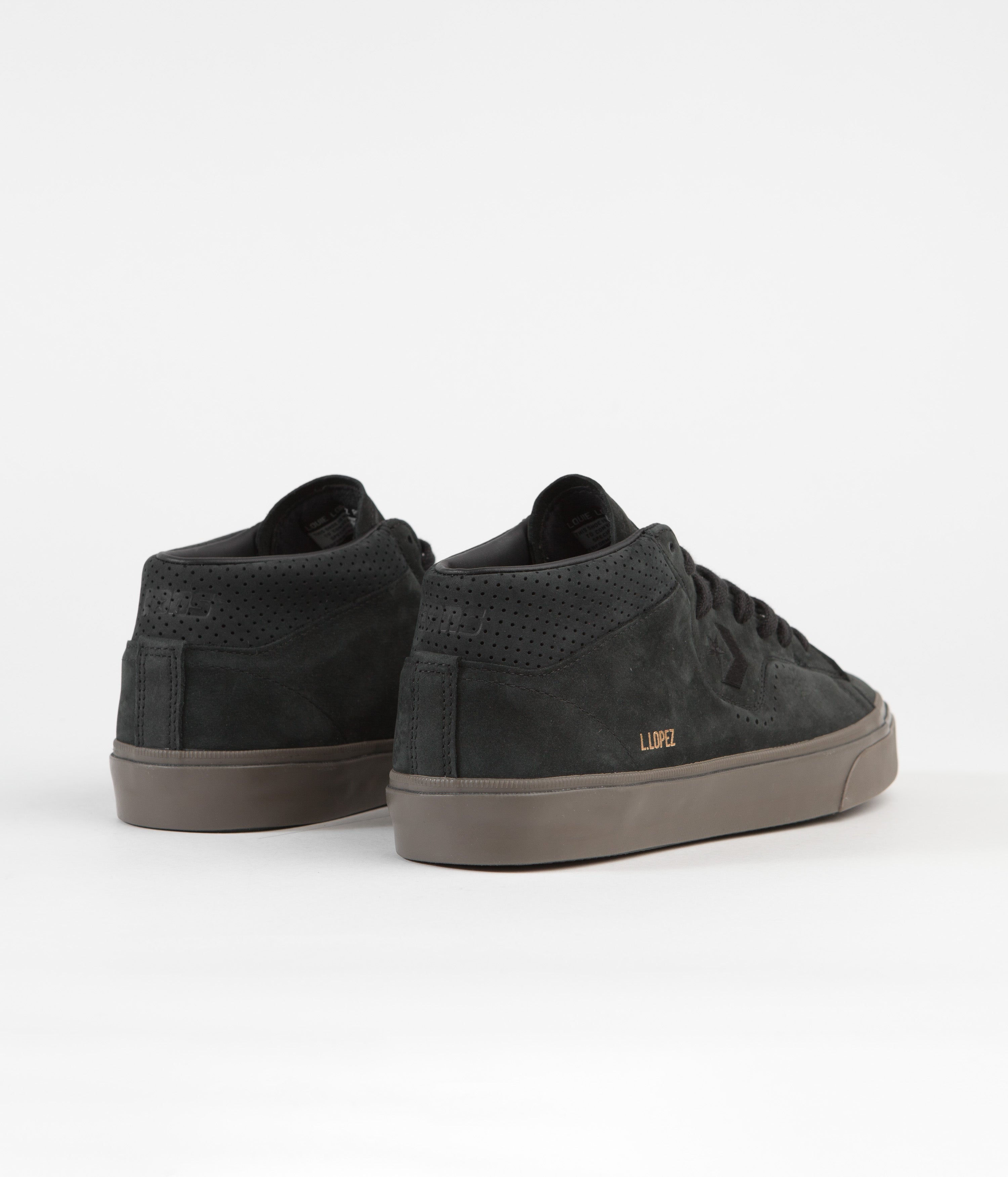 Converse Louie Lopez Pro Mid Skate Shoes - Stylish Black & Dark Mushroom