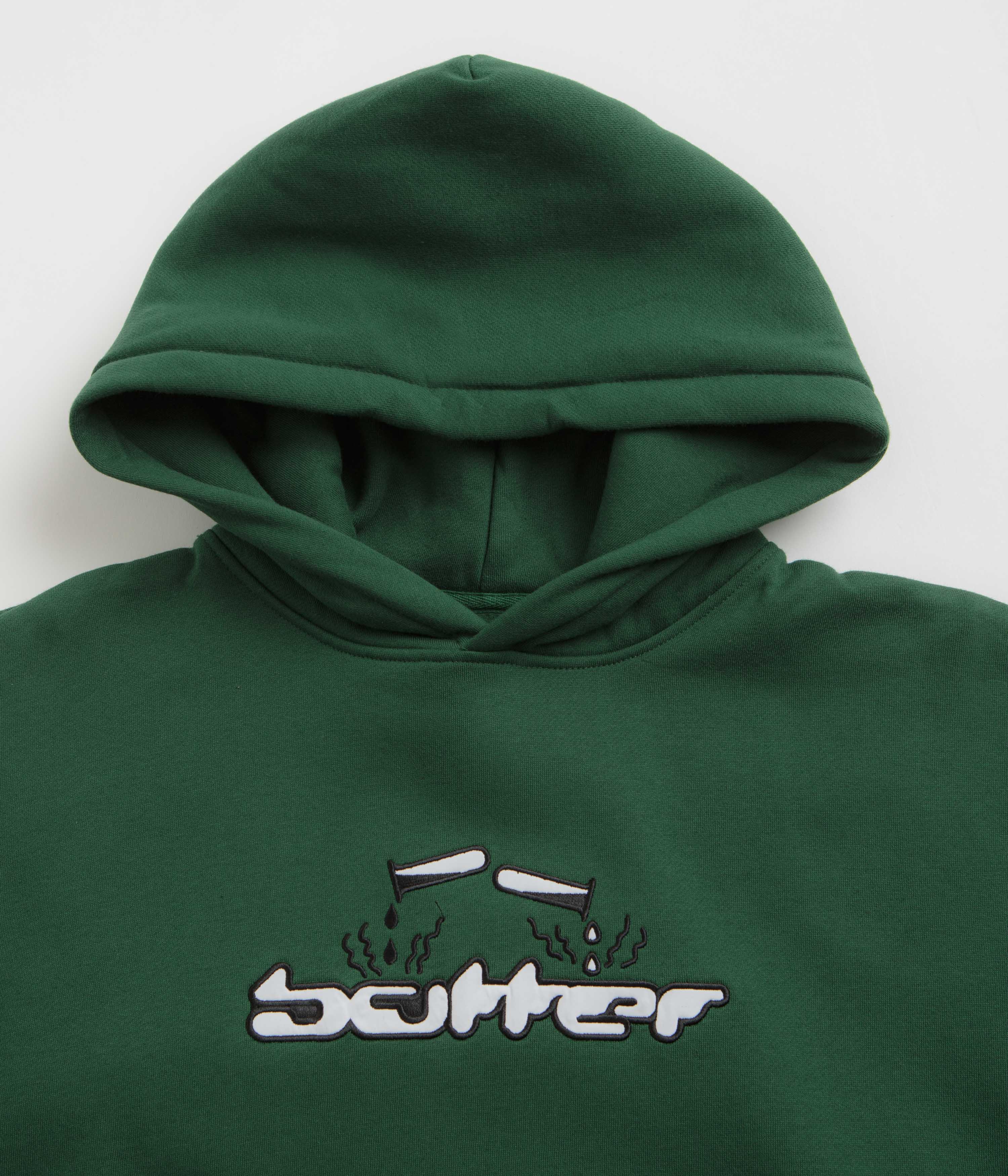 Butter Goods Forest Green Corrosive Applique Hoodie - A Must-Have!