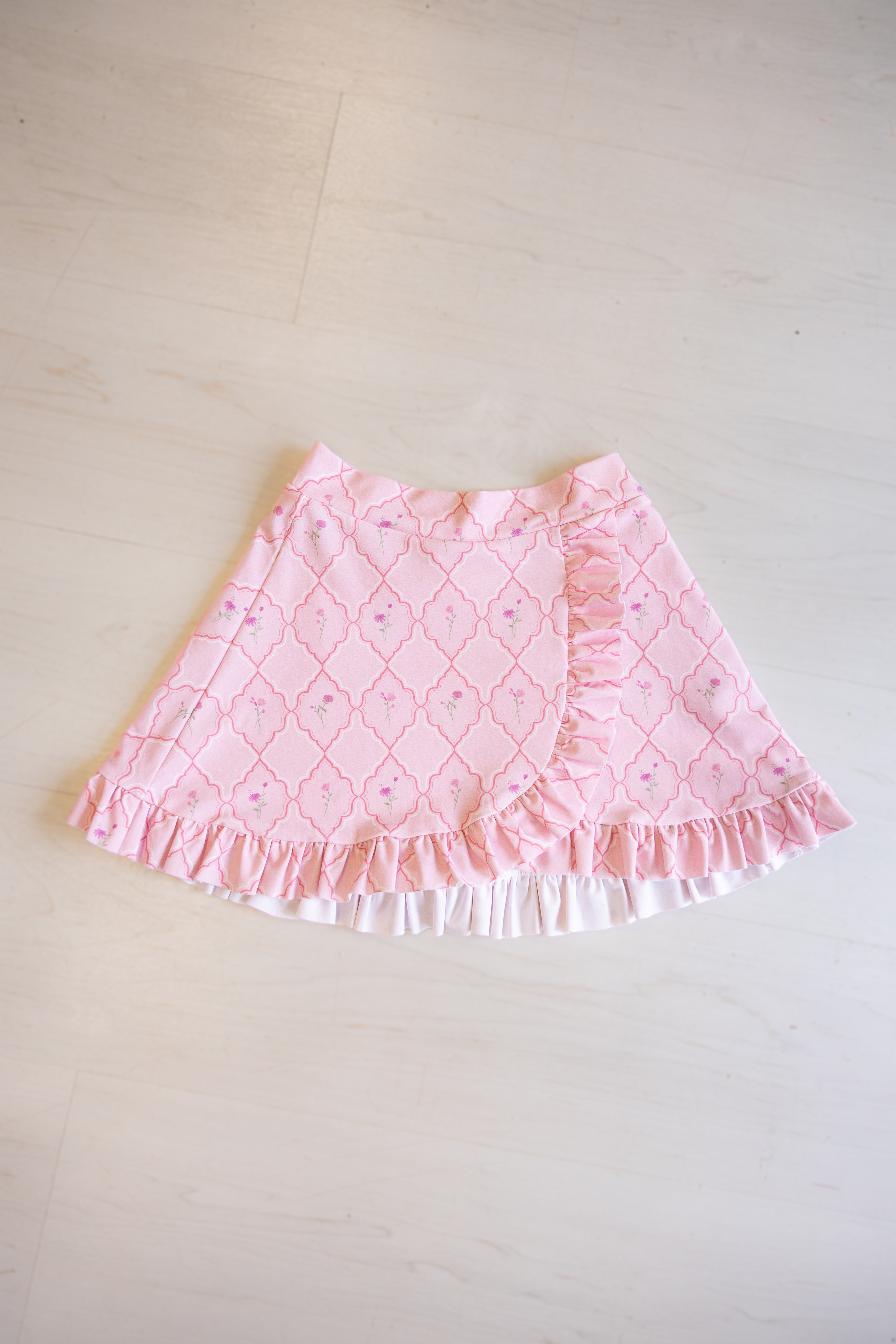 GIRLS: PREORDER NOW! Felicity's Adorable Pink Floral Ruffled Swim Skirt