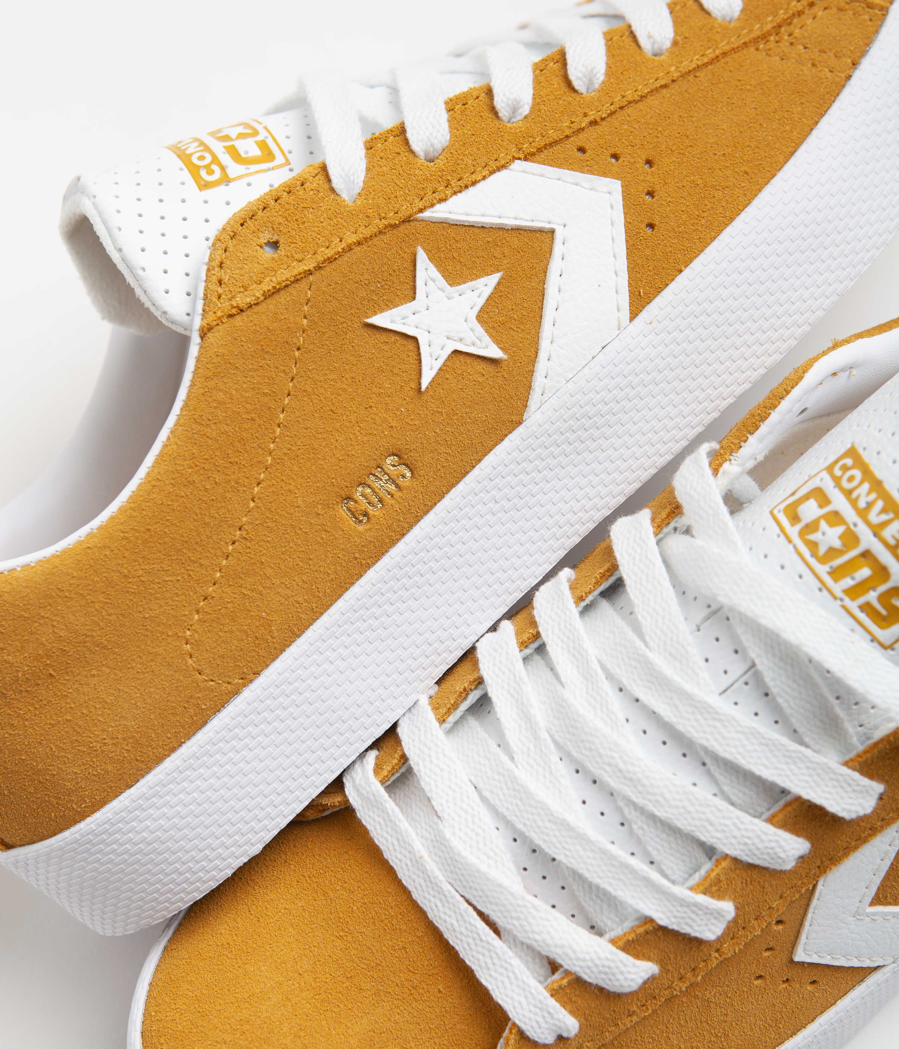 Converse Pro Leather Summer Ox Shoes - Golden Sundial Bliss / White