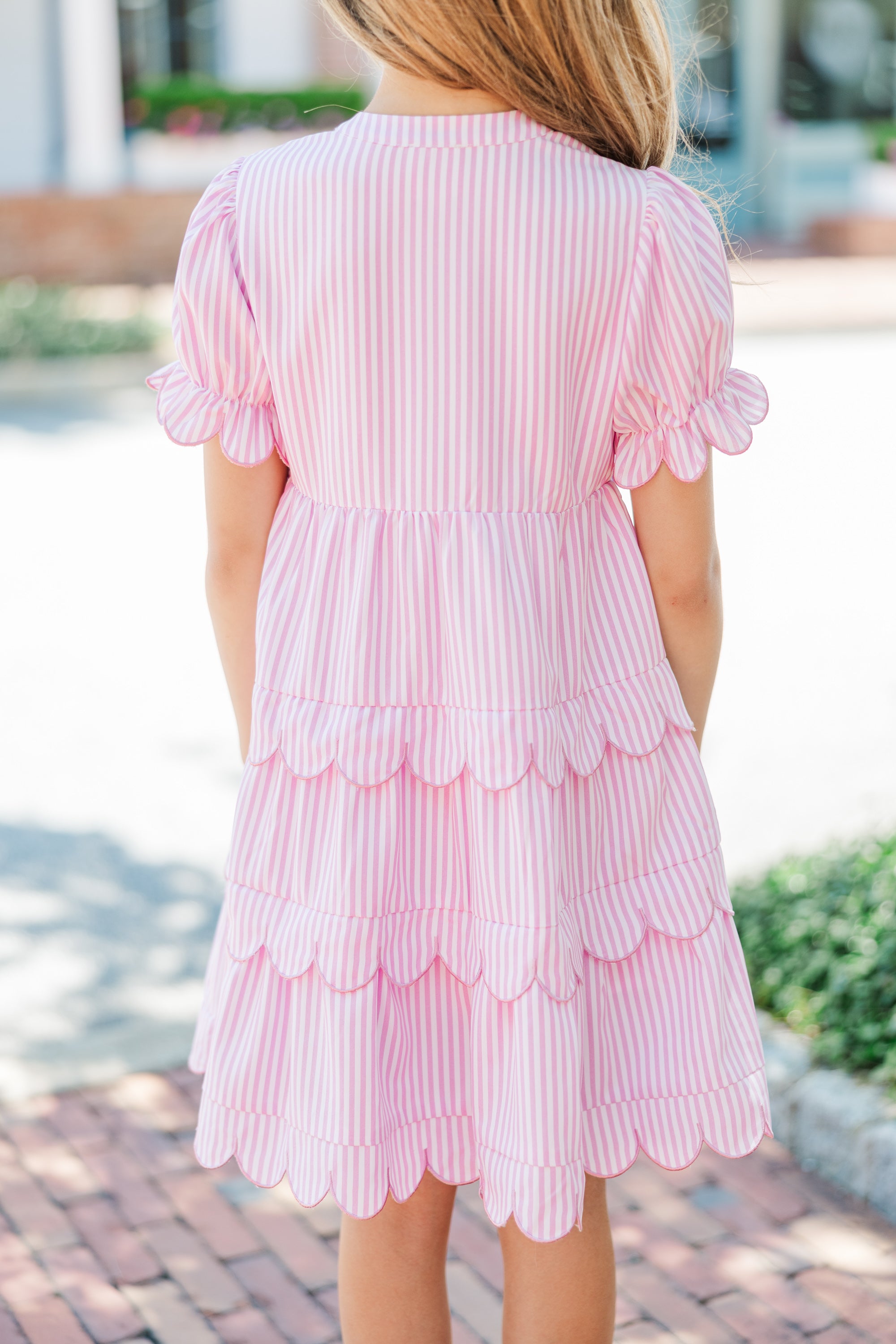 Gorgeous Girls' Pink Striped Perfect-Pair Dress