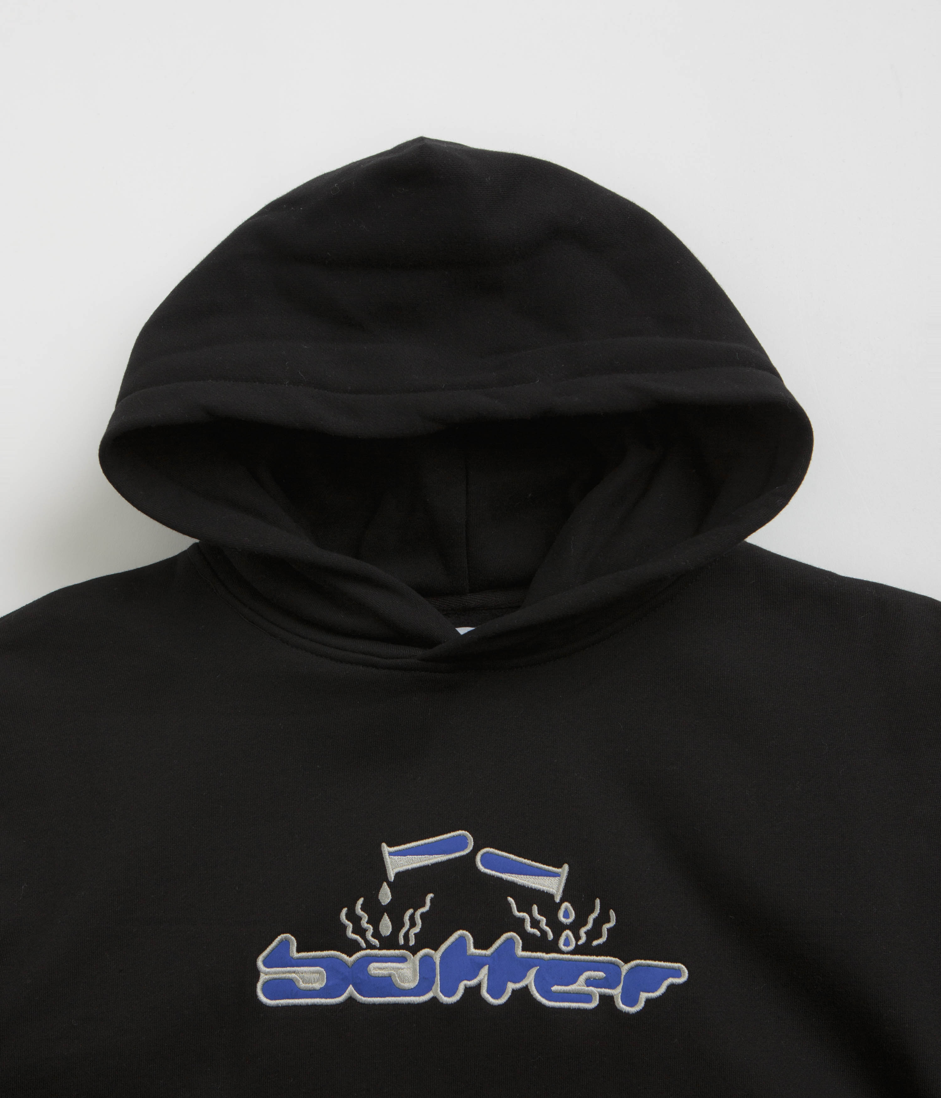 Butter Goods Black Corrosive Applique Hoodie - A Must - Have Fashion Piece