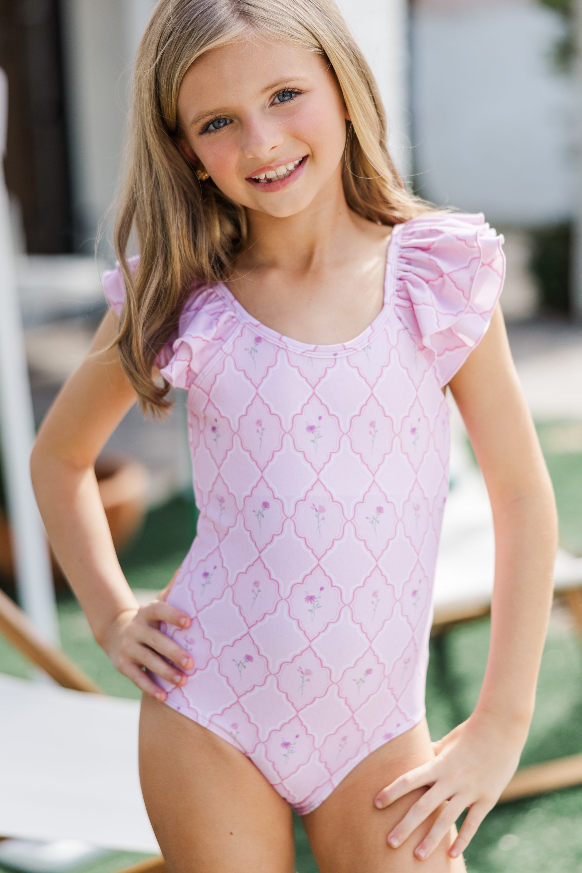 Girls' Preorder: Tinsley Pink Floral One-Piece Swimsuit - A Summer Must-Have!
