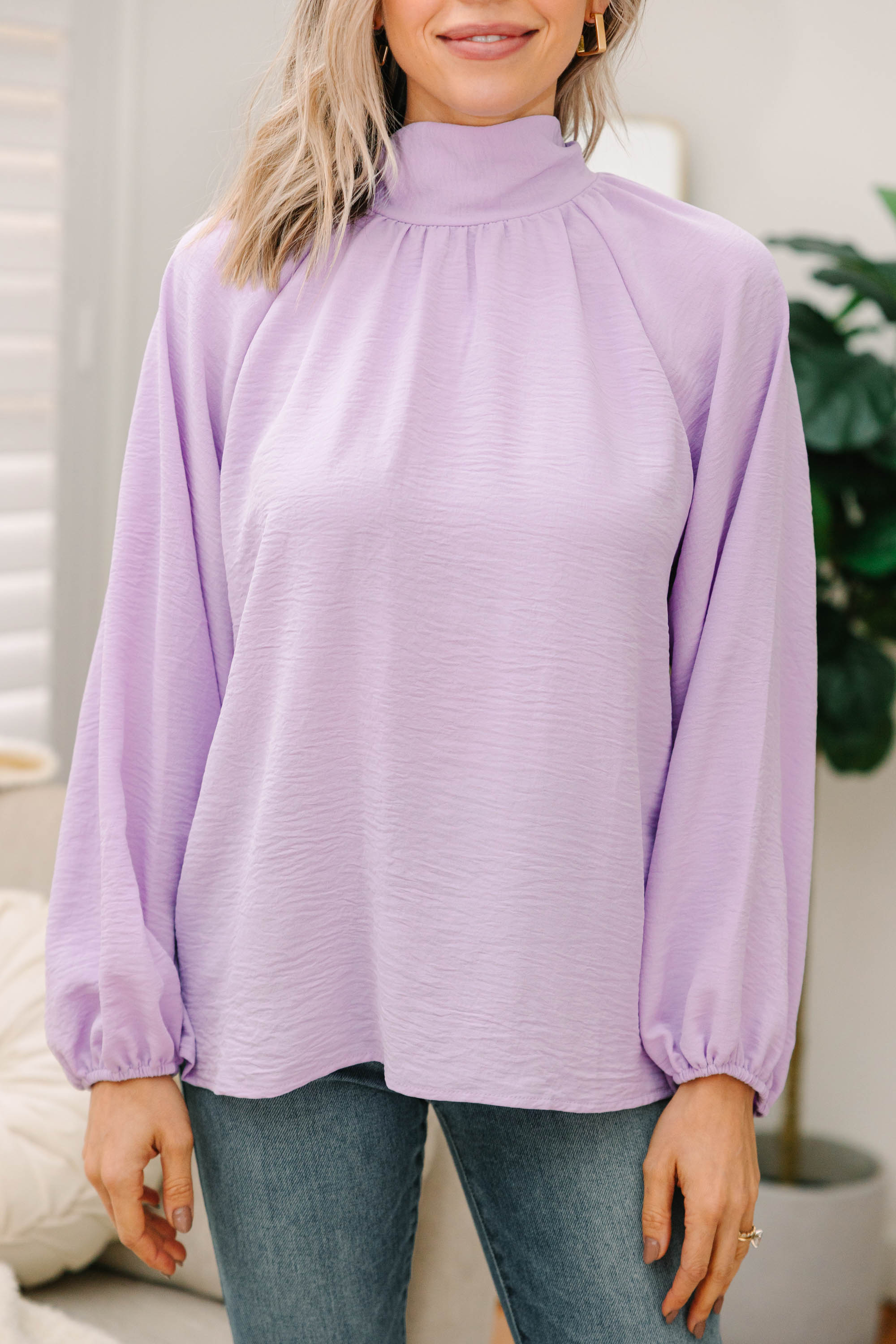 Enchanting All In Time Lavender Purple Blouse