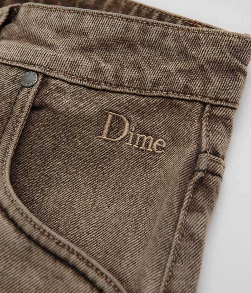 Dime's Stunning Dipped Sandblasted Brown Classic Baggy Jeans