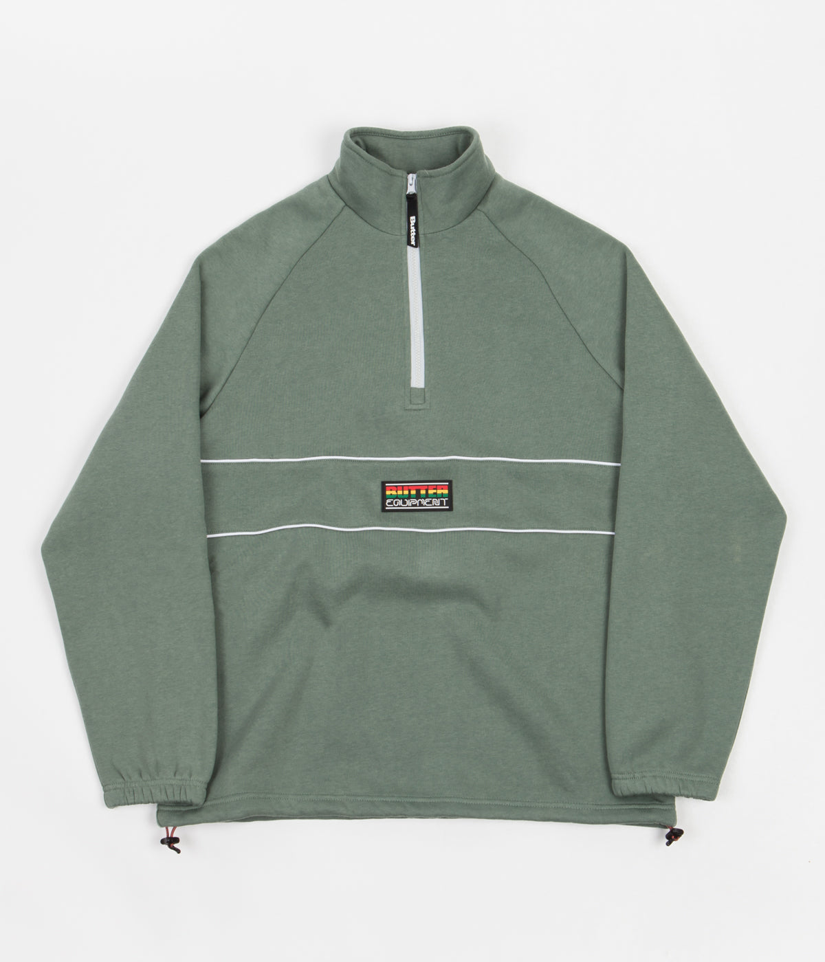 Butter Goods Sage Downwind 1/4 Zip Sweatshirt - Retro Style for All-Day Comfort