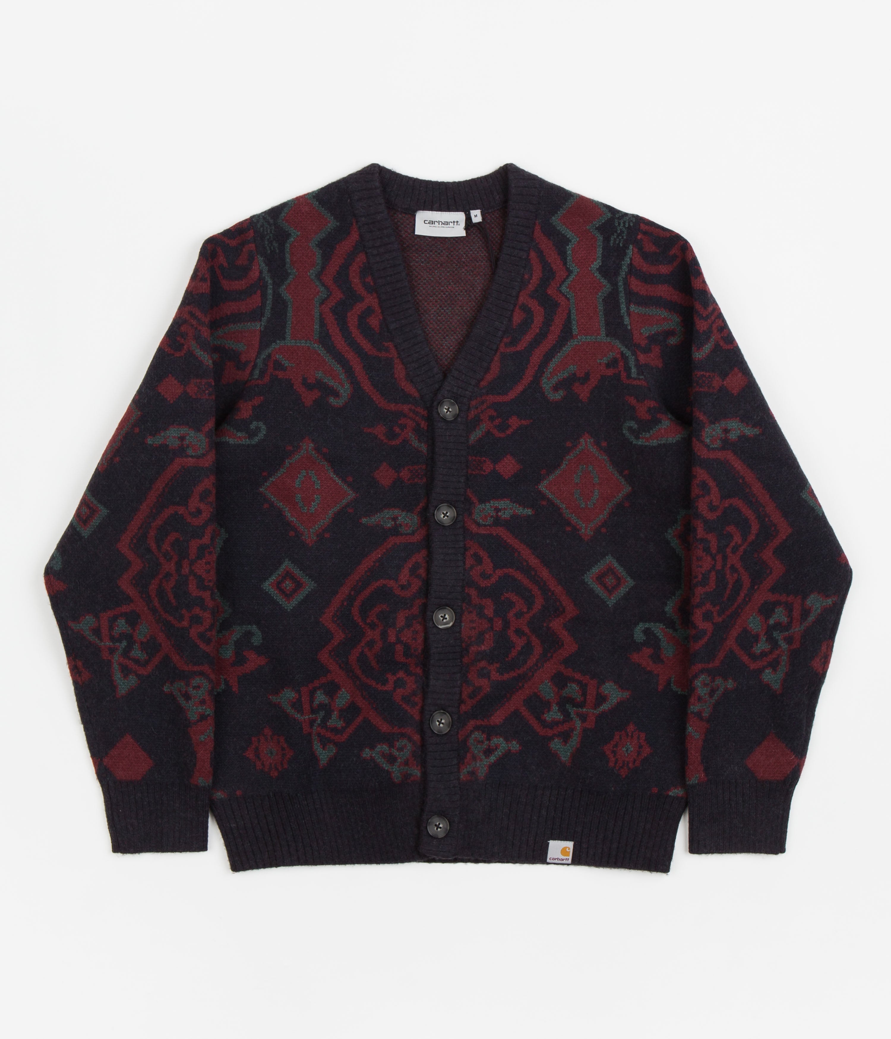 Carhartt Verse Cardigan - Stunning Verse Jacquard in Dark Navy