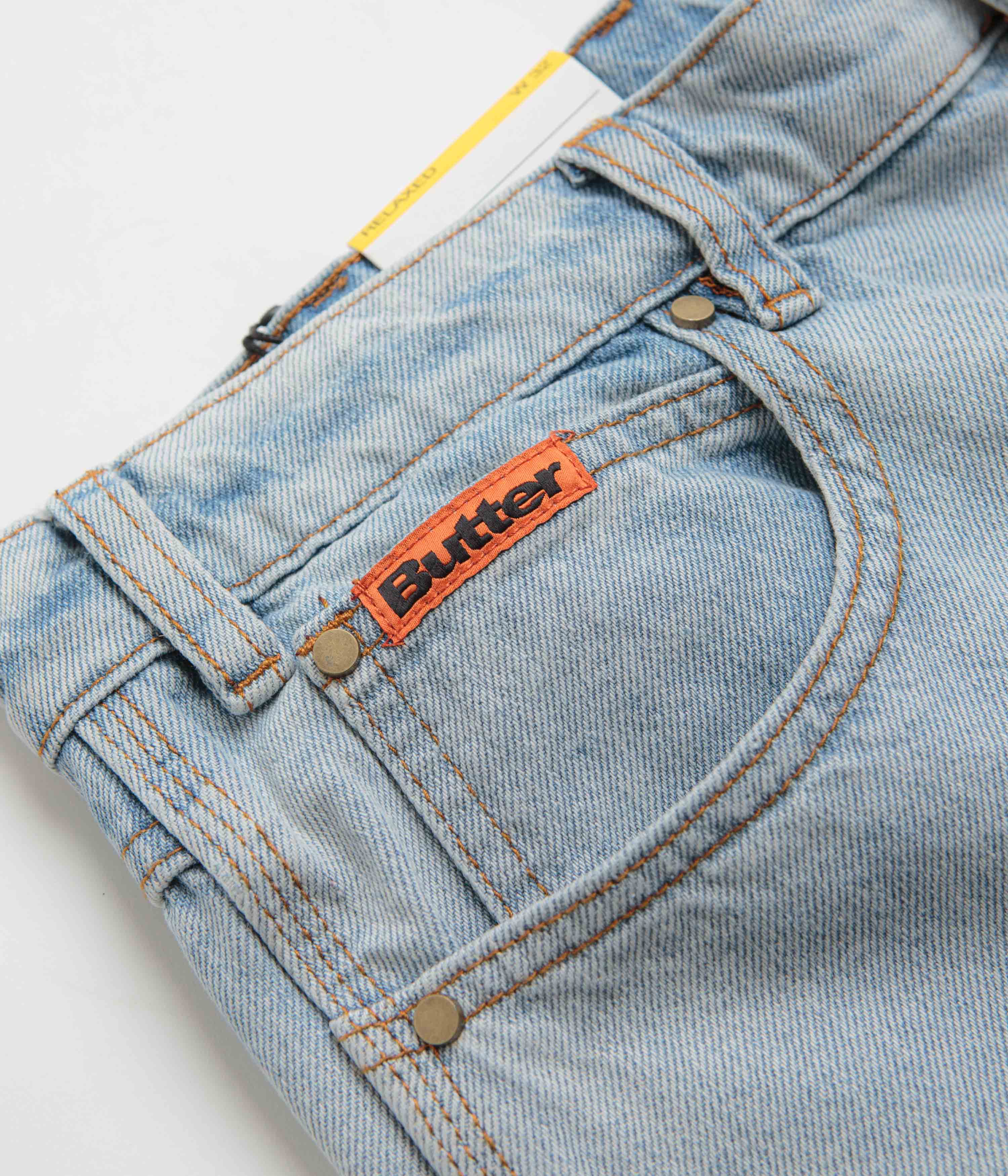 Butter Goods Stylish Relaxed Jeans - Light Blue & Orange