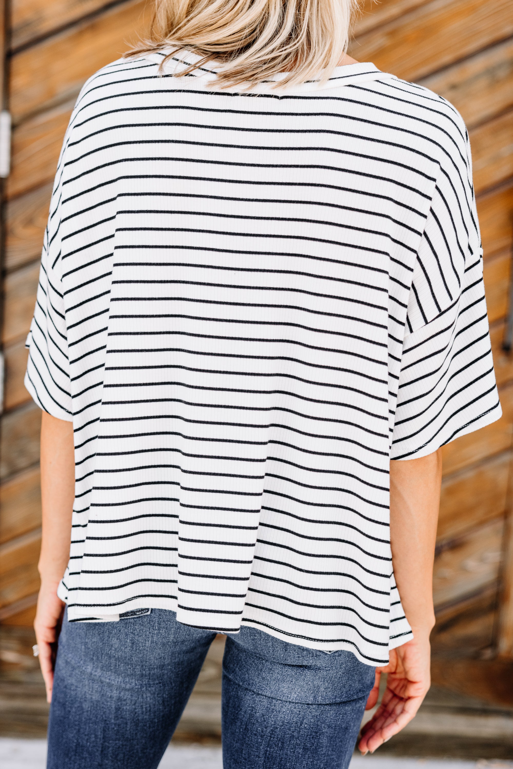 Stunning Good Impressions White Striped Top
