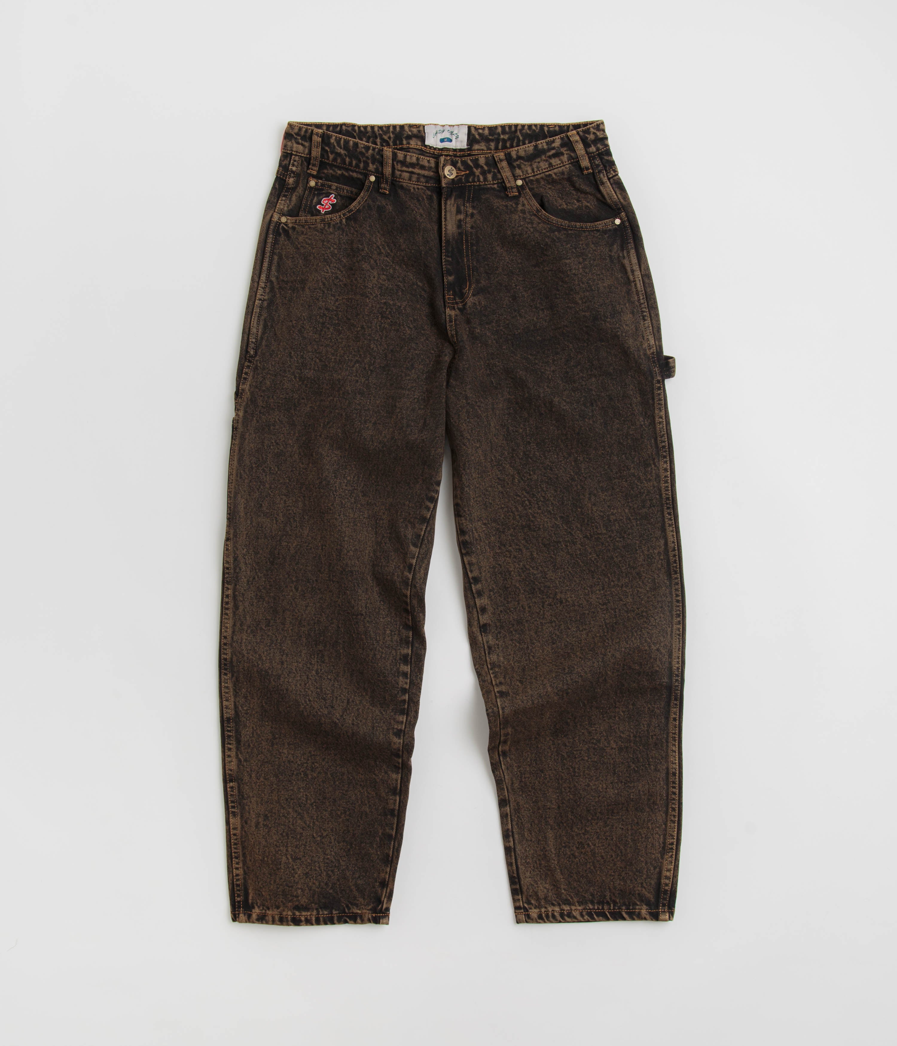 Cash Only Acid Brown Wash Blockout Denim Jeans - Irresistible Style!