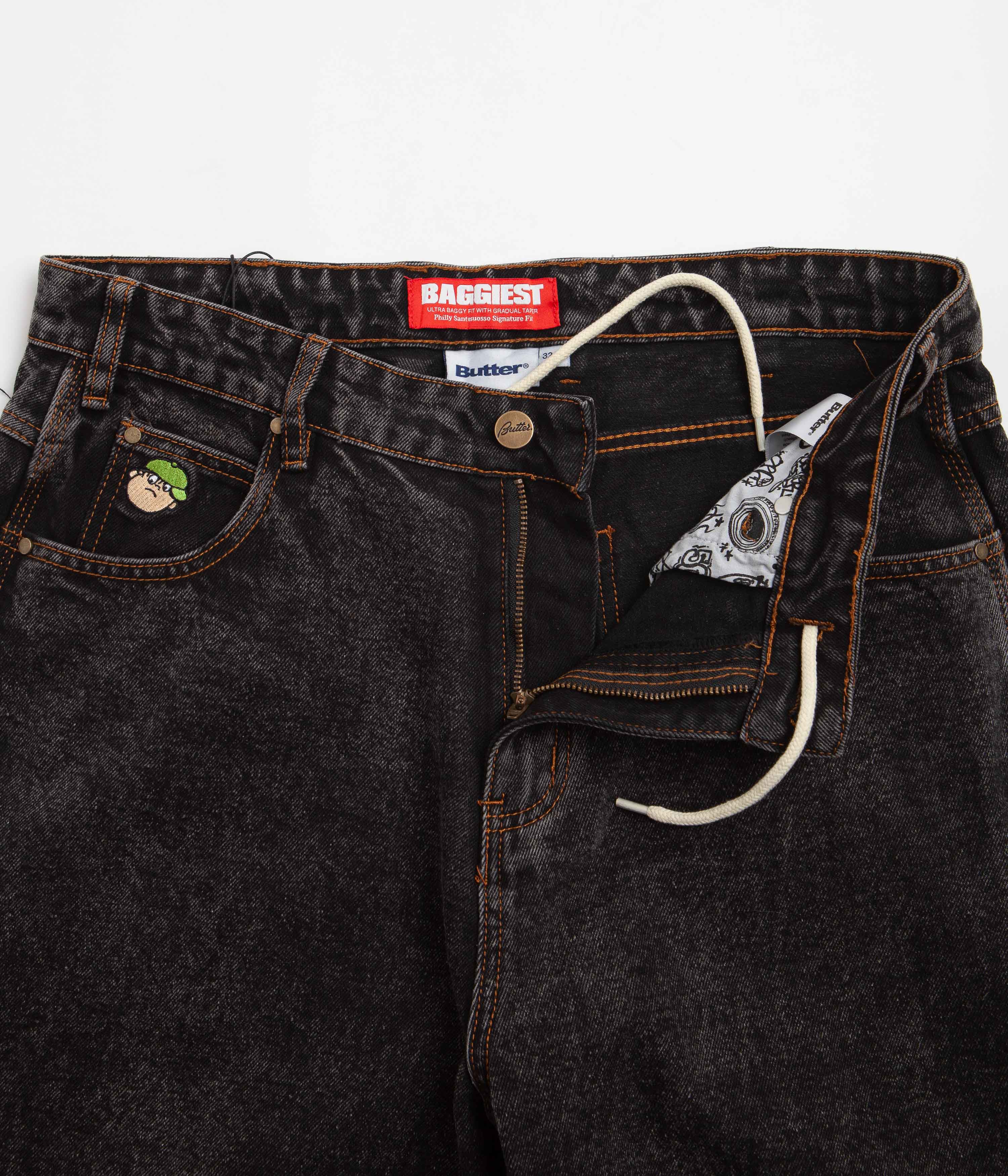 Butter Goods Gun Metal Santosuosso Denim Pants - Ultra Baggy Style