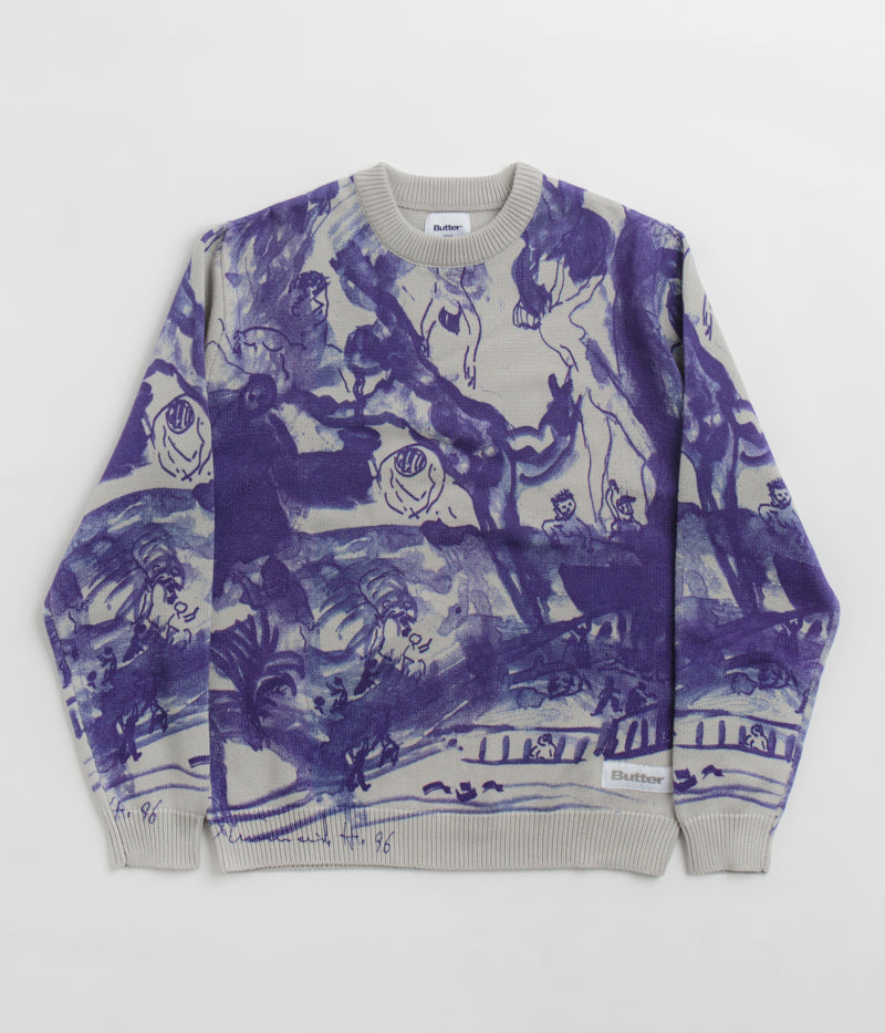 Butter Goods Davide Knit Sweatshirt - Stylish Grey