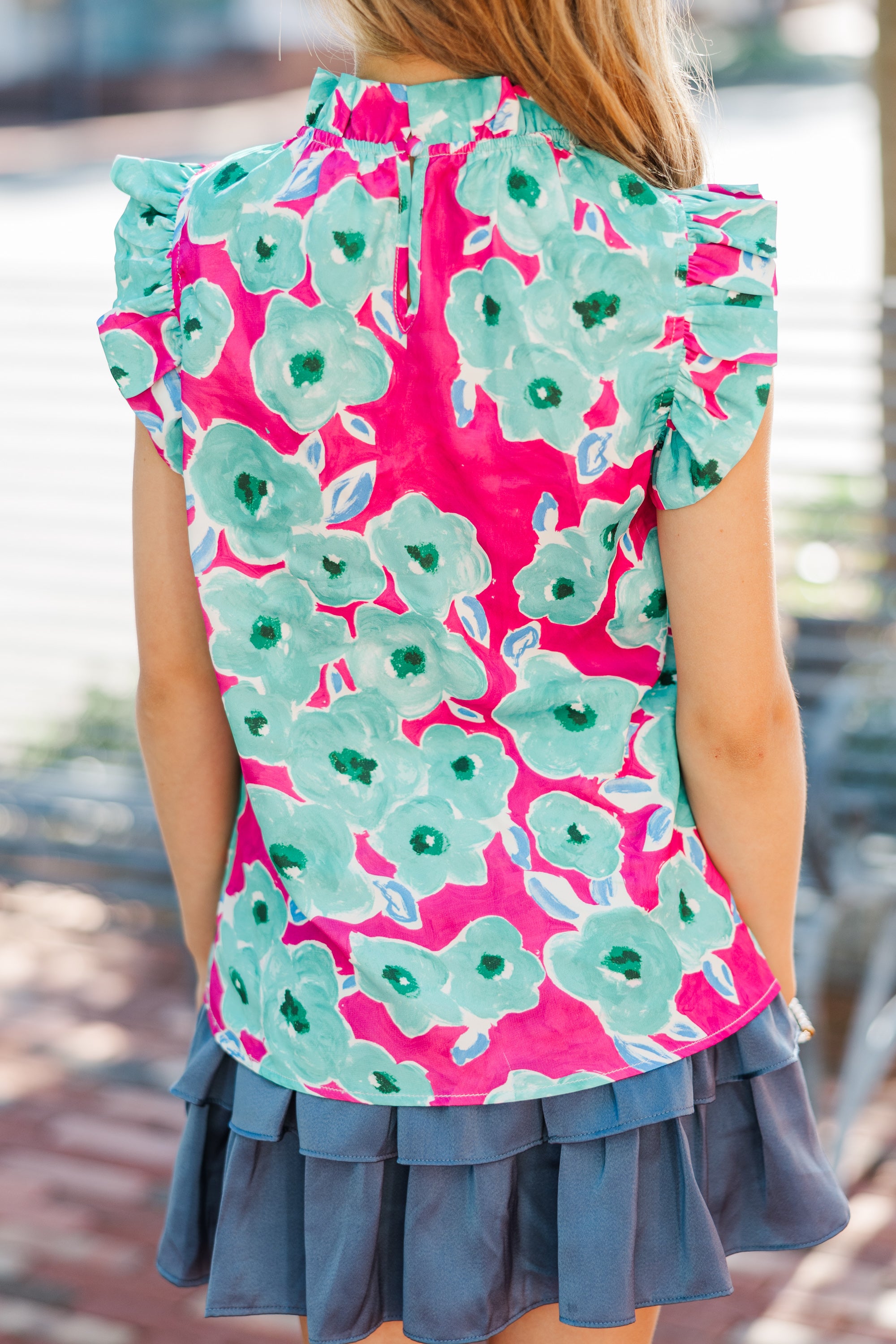 Girls' Test-Ready Pink Floral Tank: Look Like a Dream!