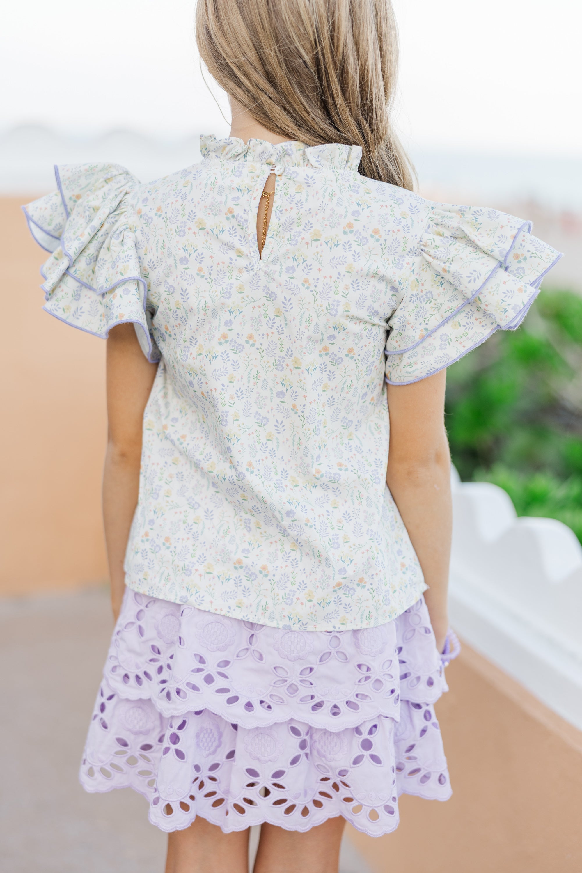 Irresistible Yellow Ditsy Floral Blouse for Girls