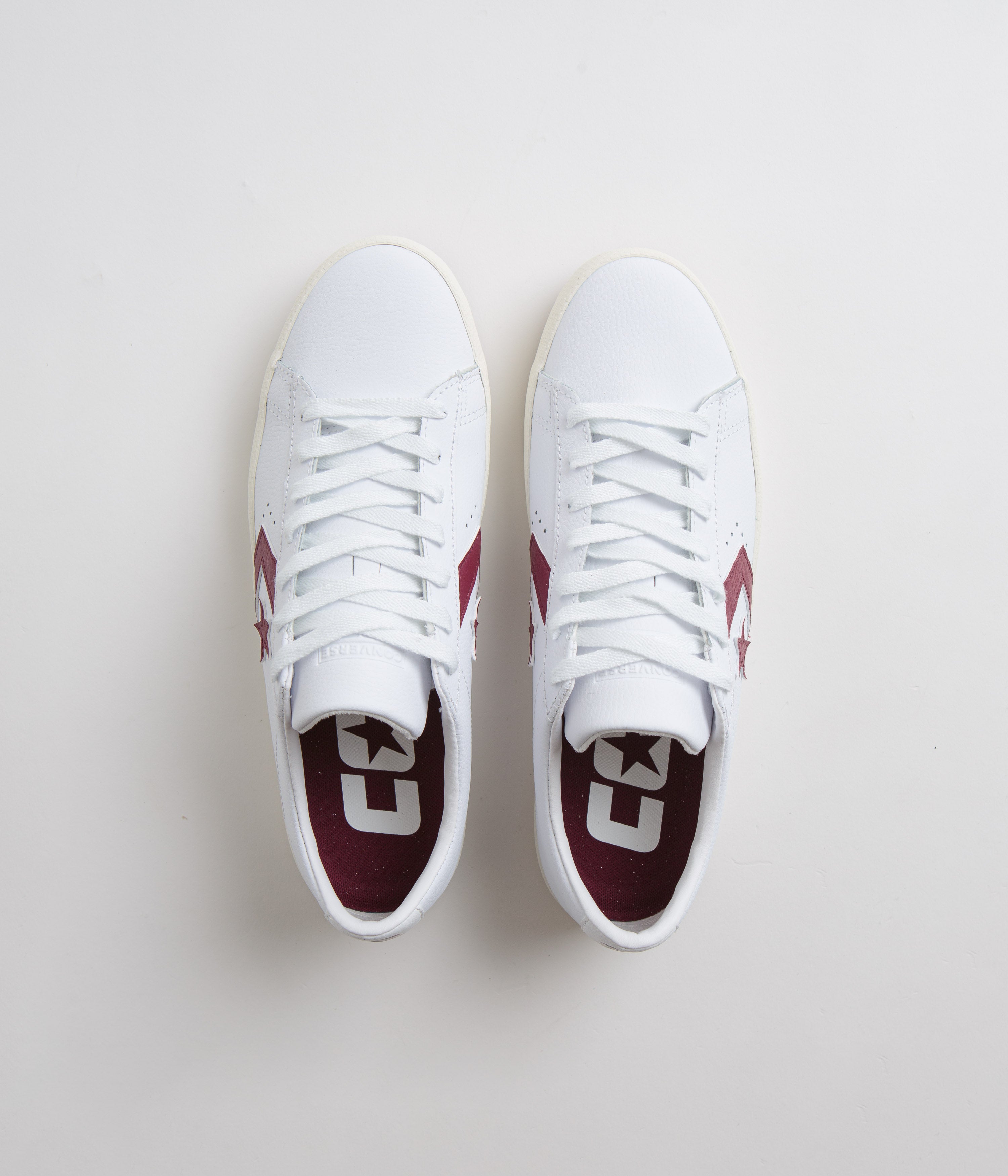 Converse PL Vulc Pro Ox Shoes - Stunning White, Deep Bordeaux & Egret